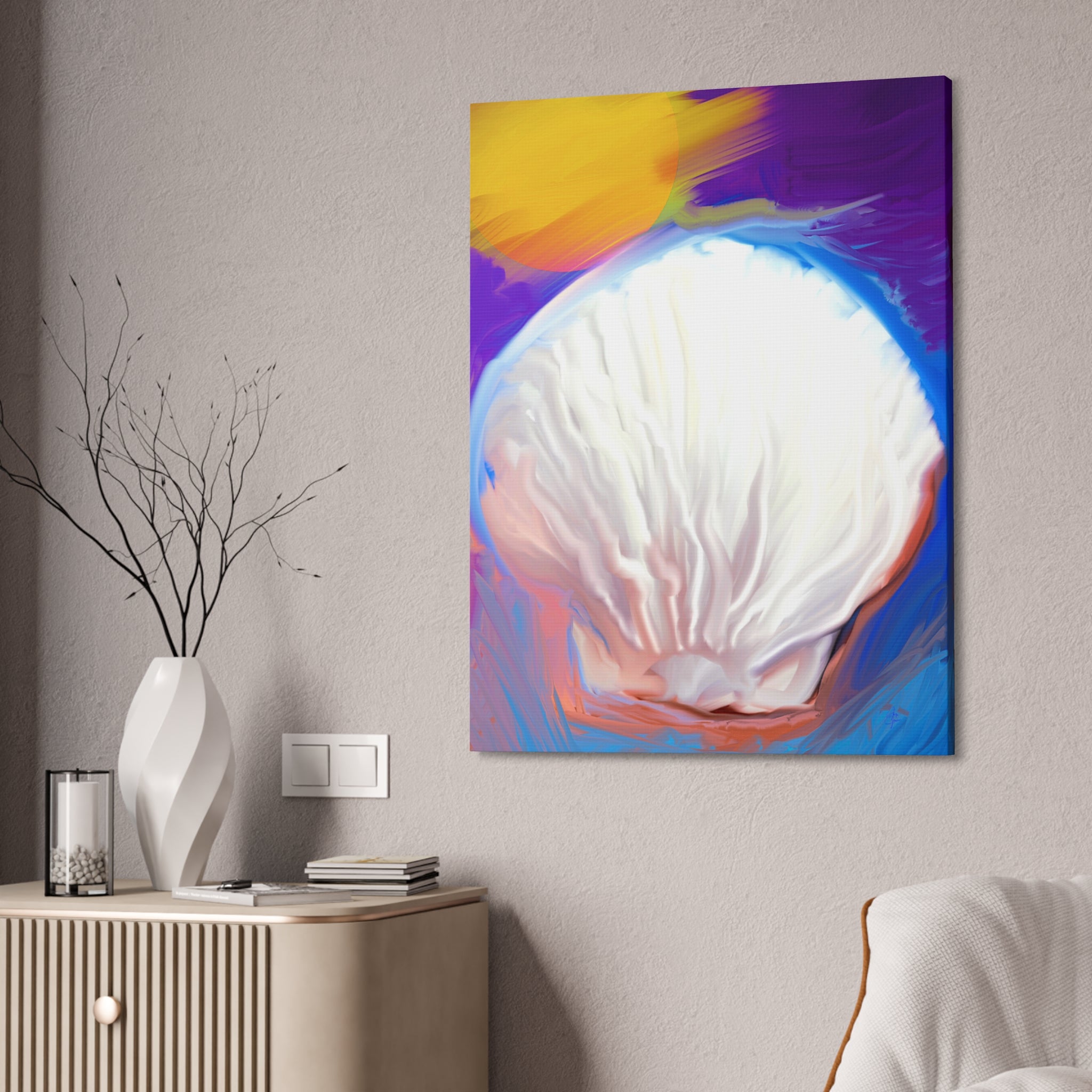 Seashell Dream Canvas Stretch — Pastel Beach Wall Art (1.5" Stretched)