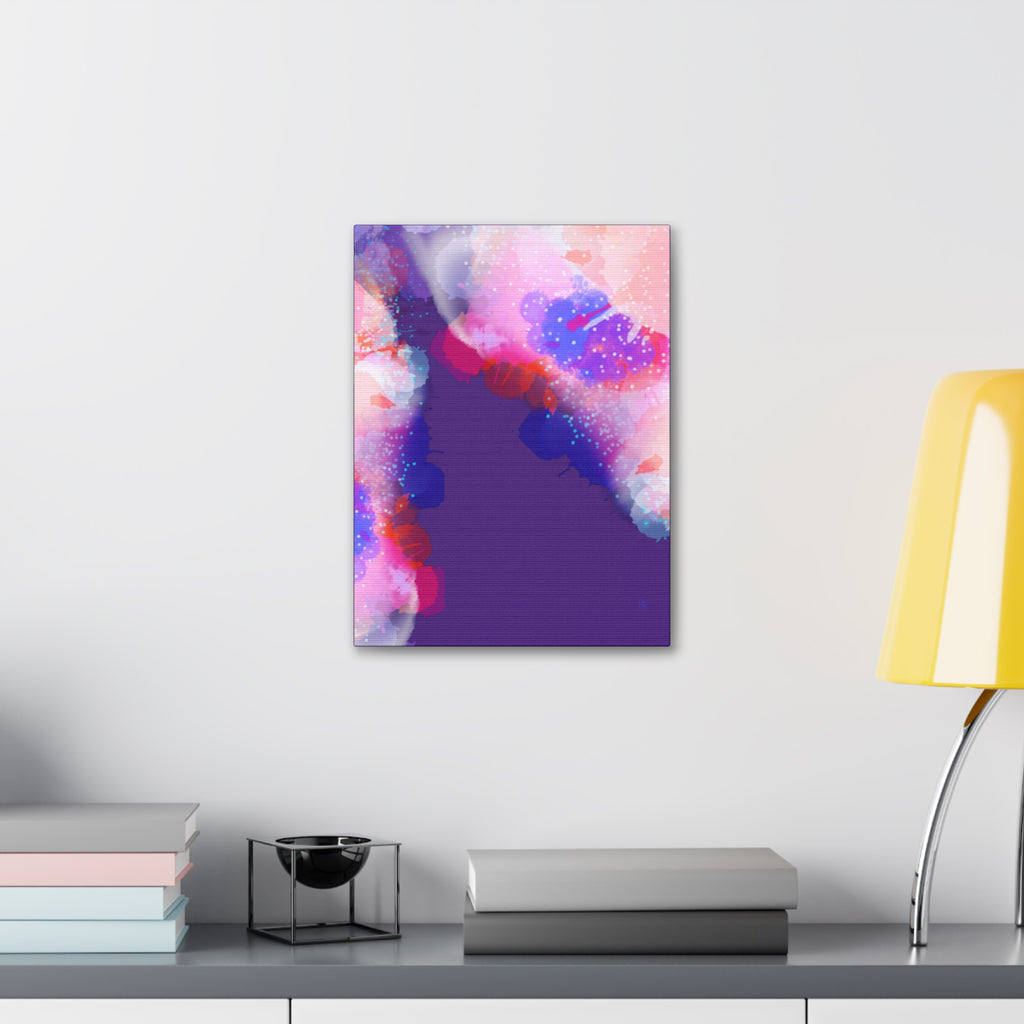 Abstract Pink Watercolor Canvas Wall Art - Stretched 1.5"