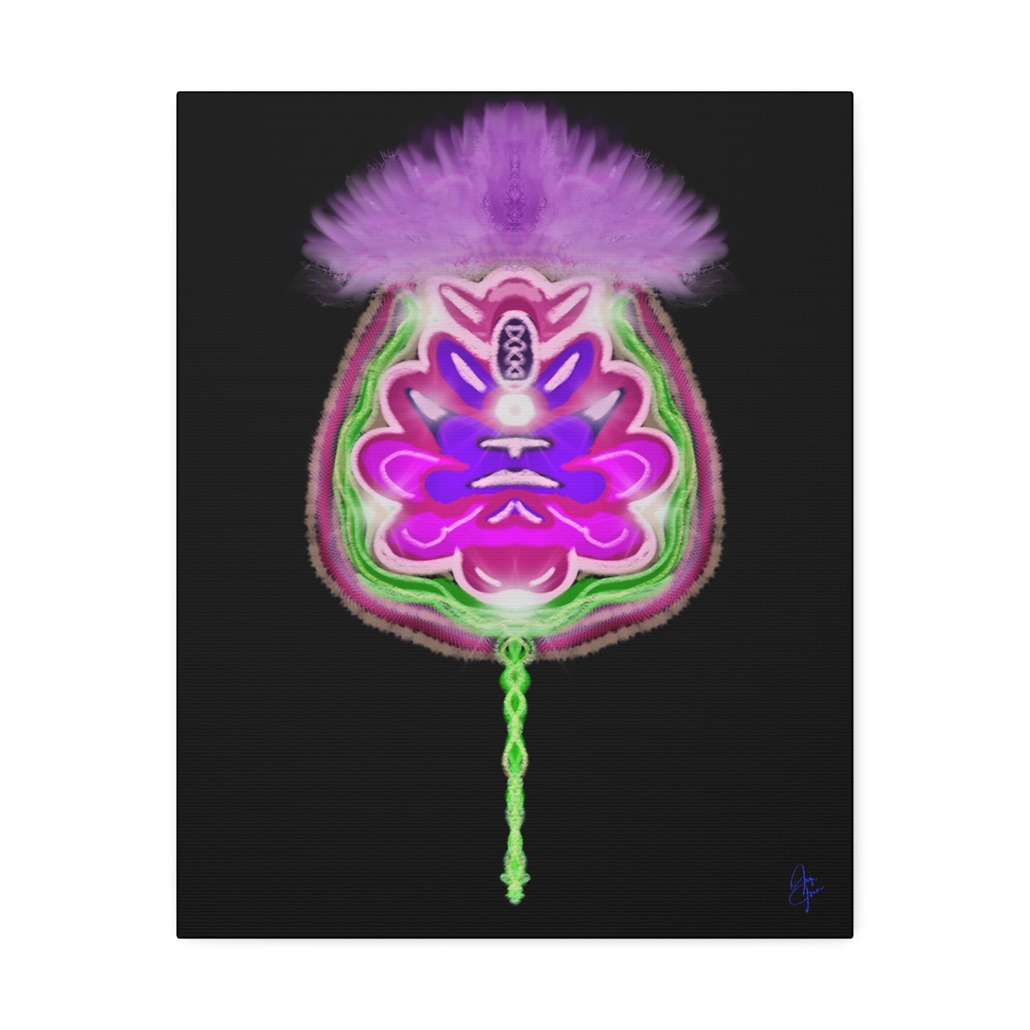 Abstract Purple Floral Canvas Wall Art — Stretched 1.5"