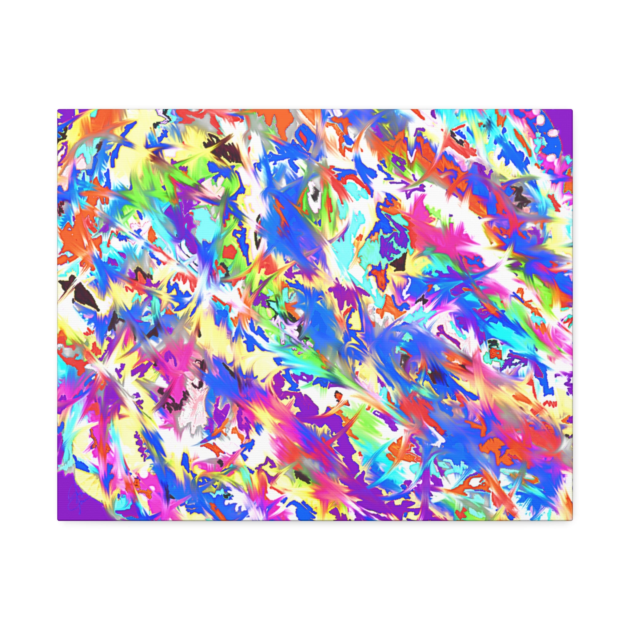 Abstract Rainbow Splash Canvas Print — Colorful Stretched Wall Art (1.5" Edge)