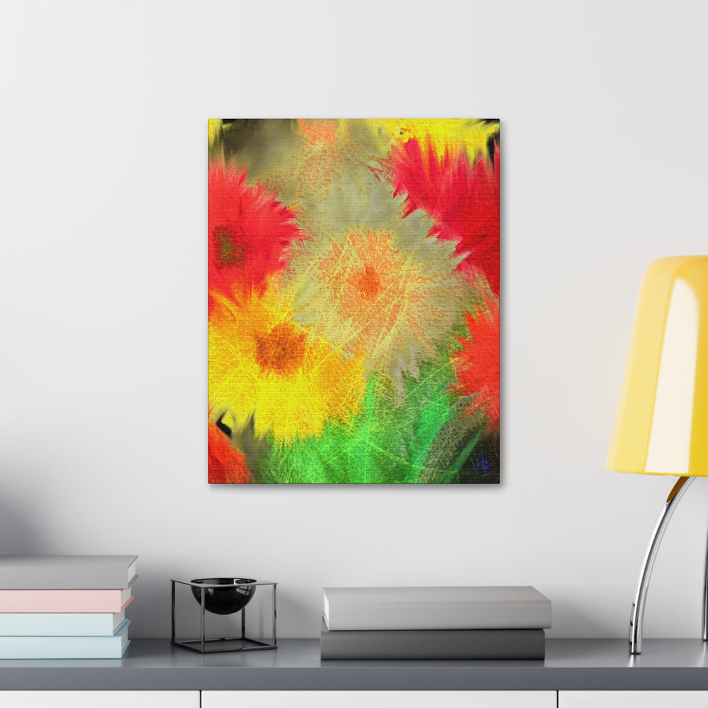 Abstract Rainbow Pumpkin Canvas Stretched 1.5" – Colorful Fall Wall Art