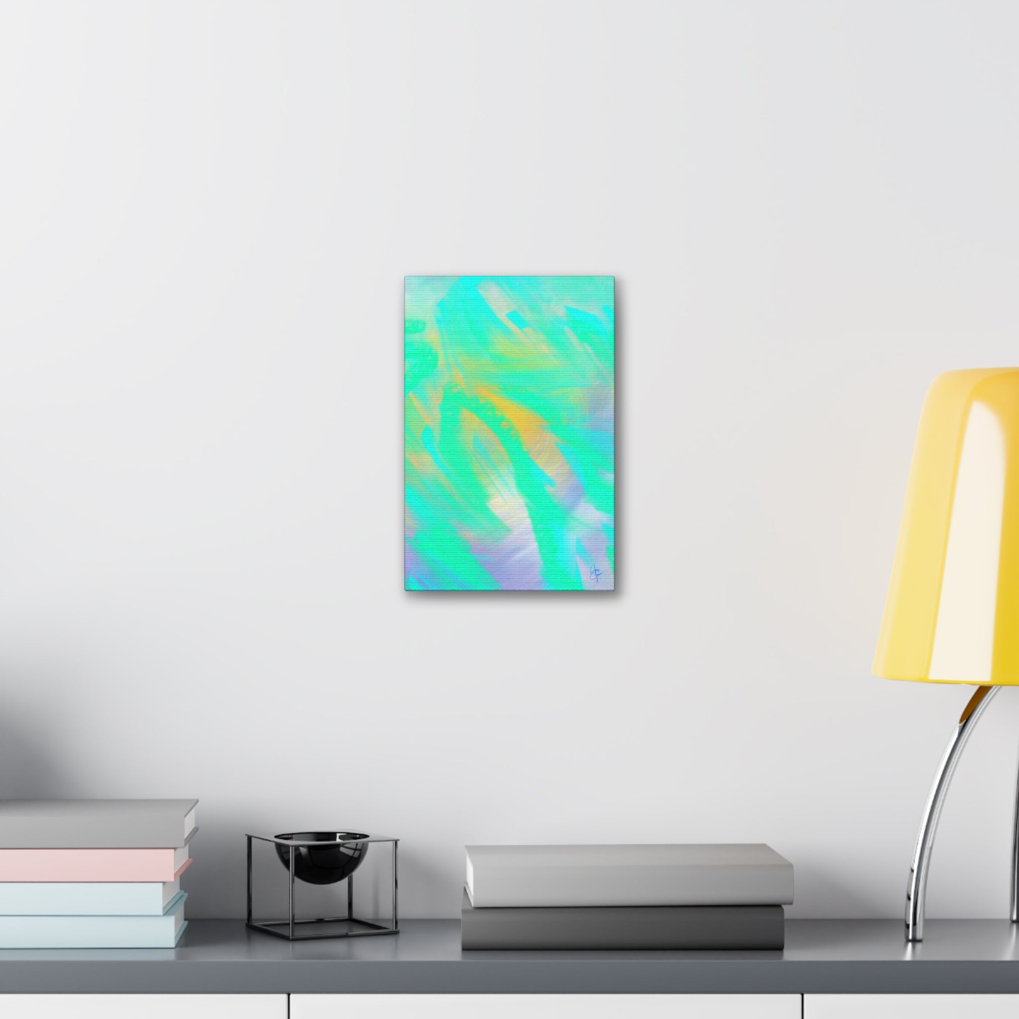 Turquoise Abstract Canvas Print – Ocean Breeze Stretched Wall Art