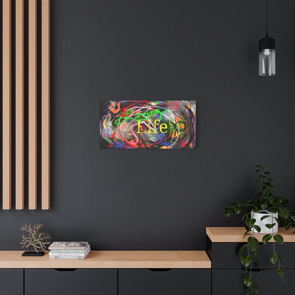 Loving Life Abstract Canvas Wall Art – Colorful Modern Stretched Matte Print