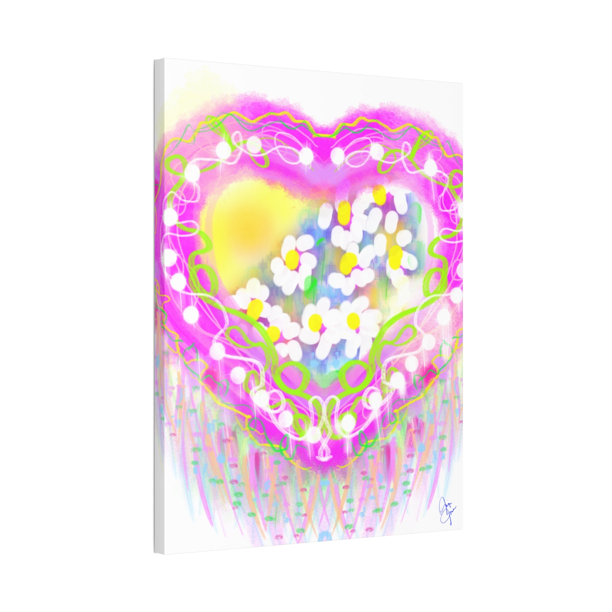 Daisy Burst Canvas Art — Bright Floral Stretched Canvas 1.5"