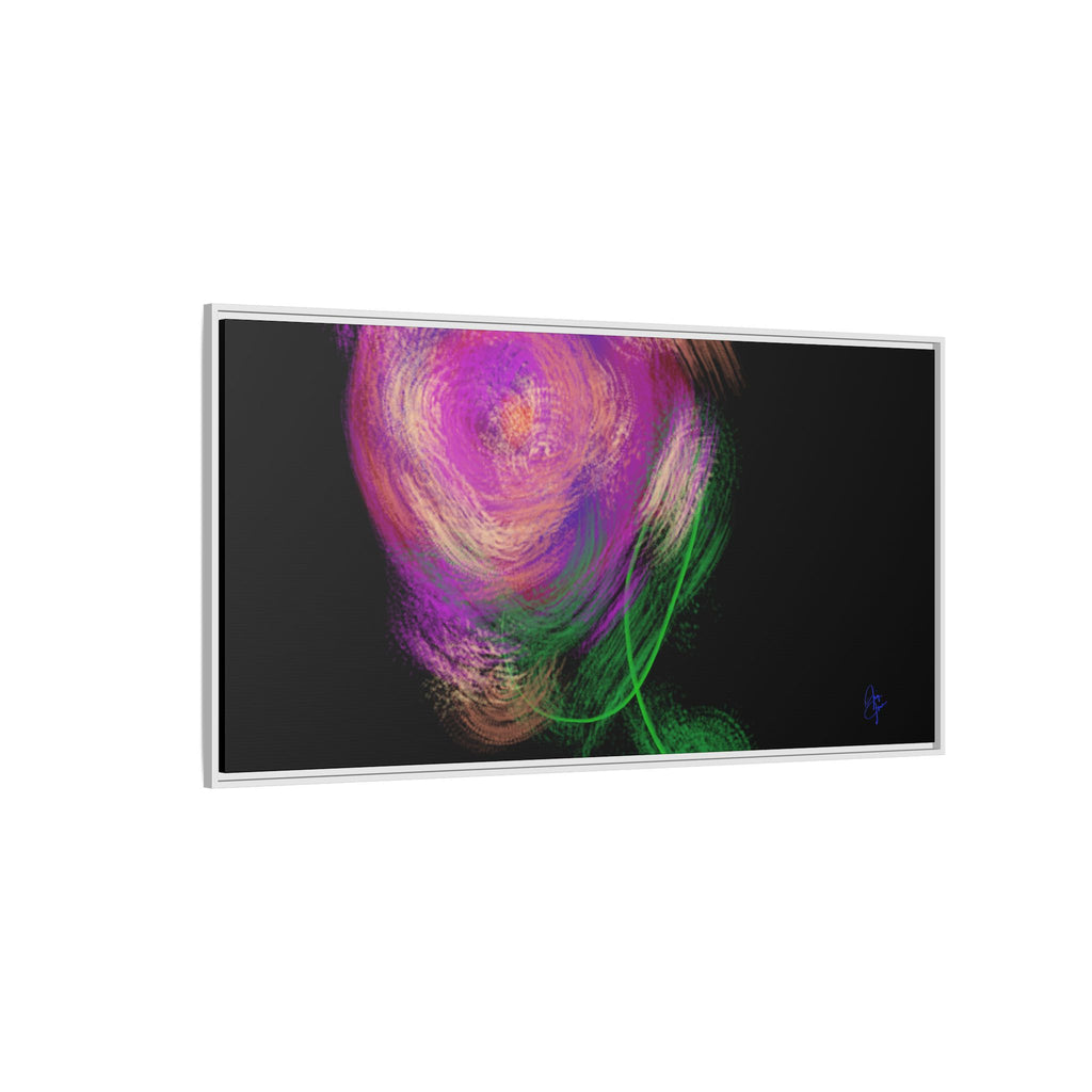 Abstract Rose Swirl Matte Framed Canvas — Multicolor Floral Wall Art