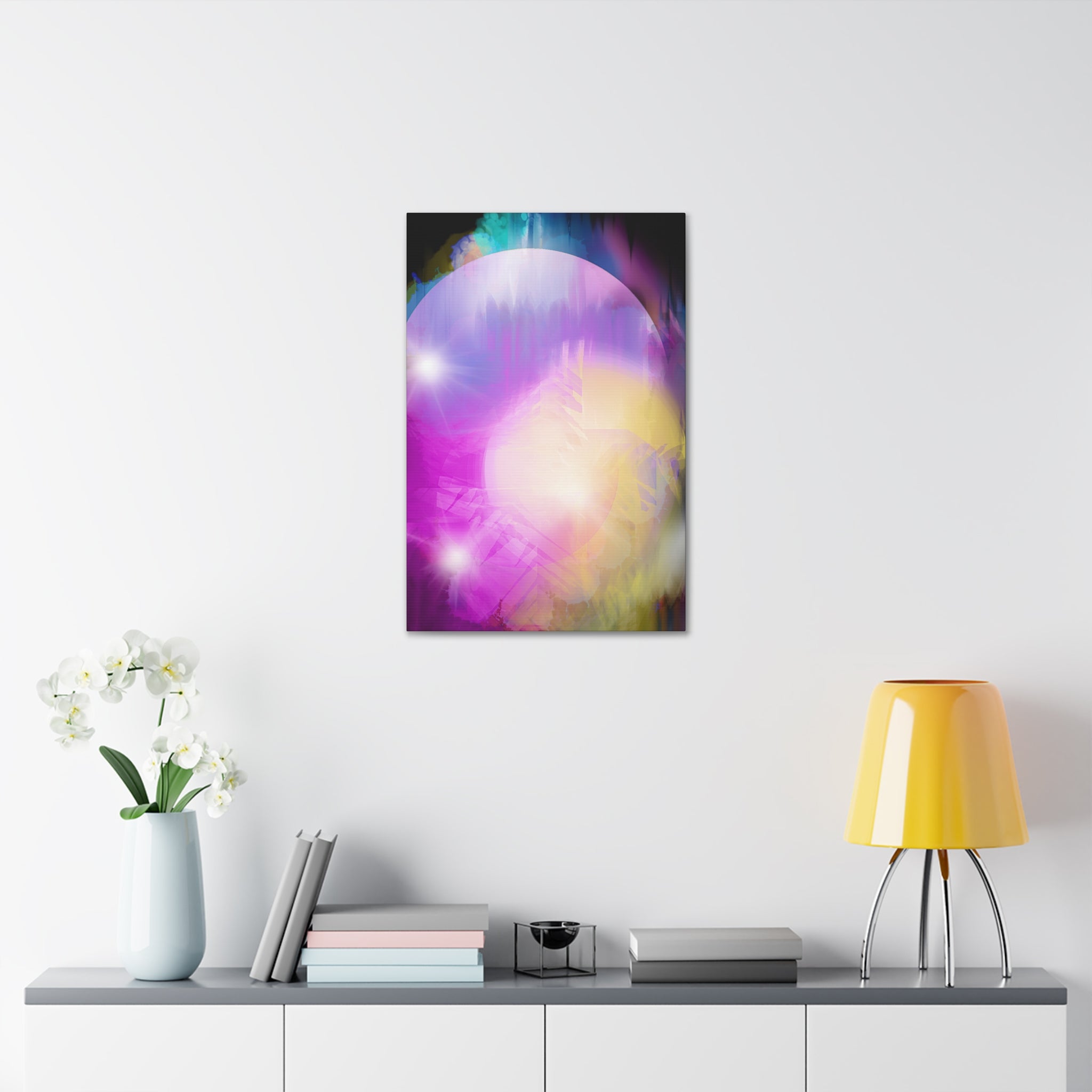 Abstract Aurora Canvas Print — Vibrant Pink & Purple Stretched Wall Art