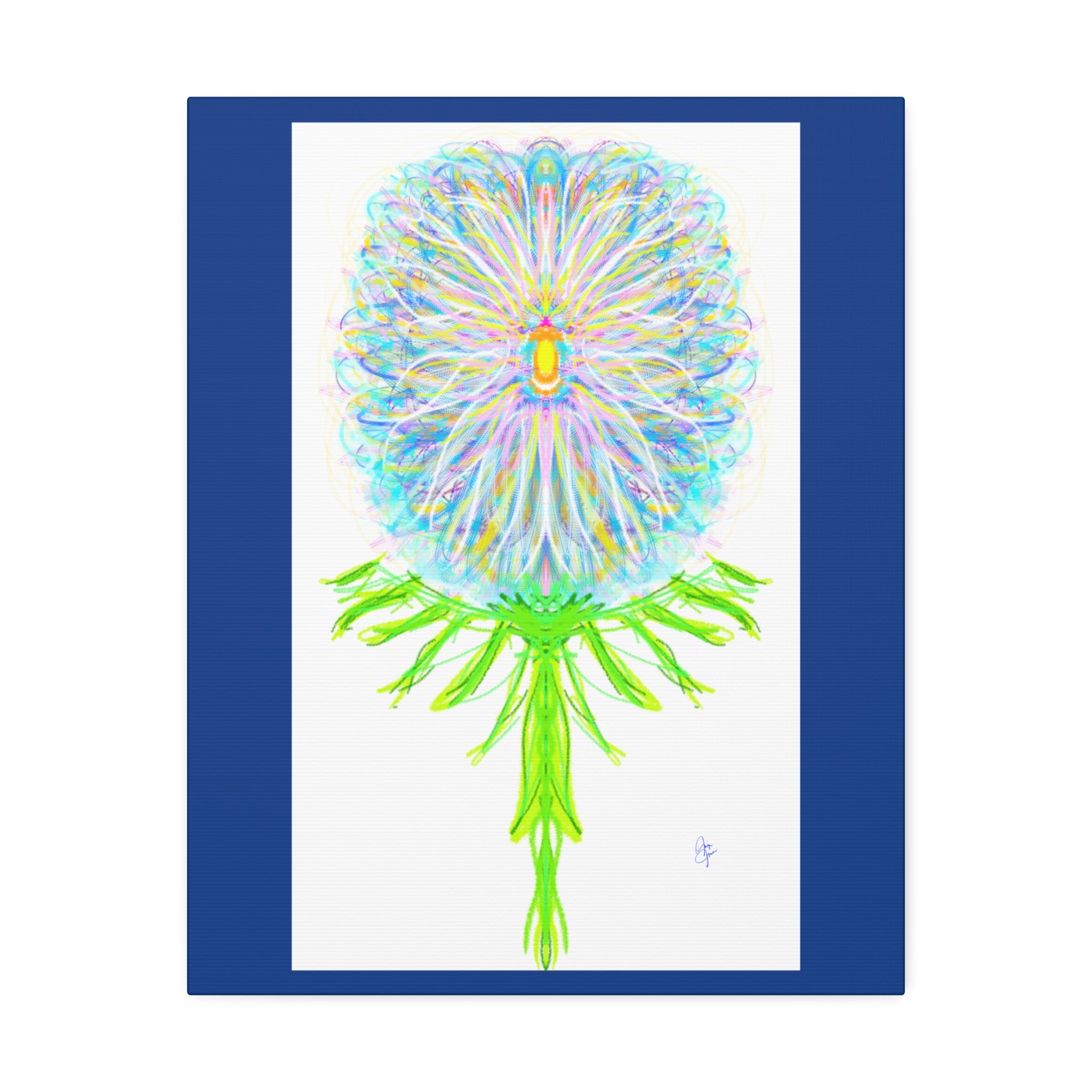 Pastel Floral Canvas Print — Abstract Dandelion Wall Art (Stretched 1.5")