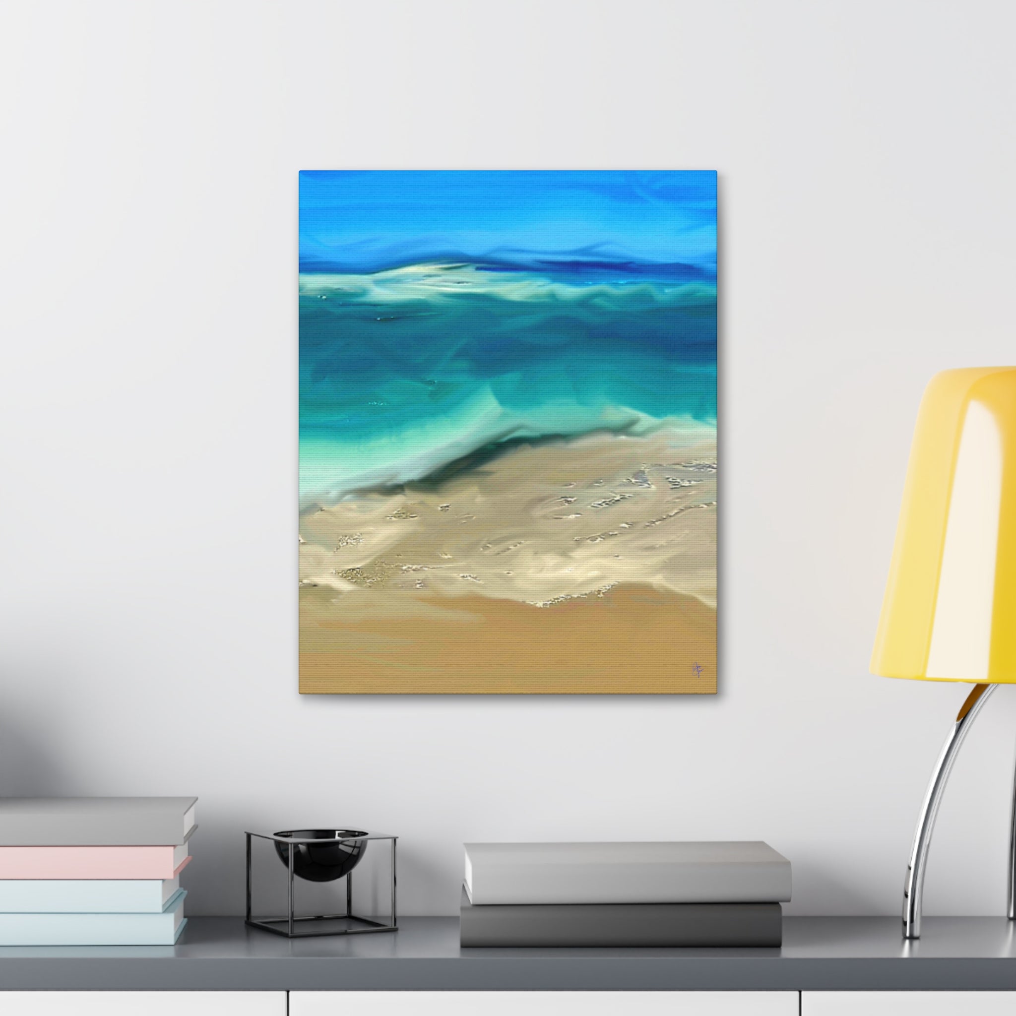 Ocean Waves Canvas Wall Art — Coastal Beach Seascape Canvas Print