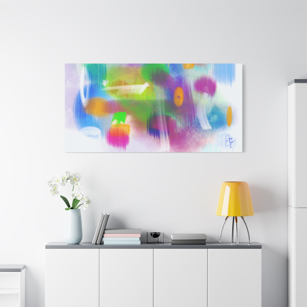 Abstract Colorful Brushstroke Canvas Print — Vibrant Modern Wall Art