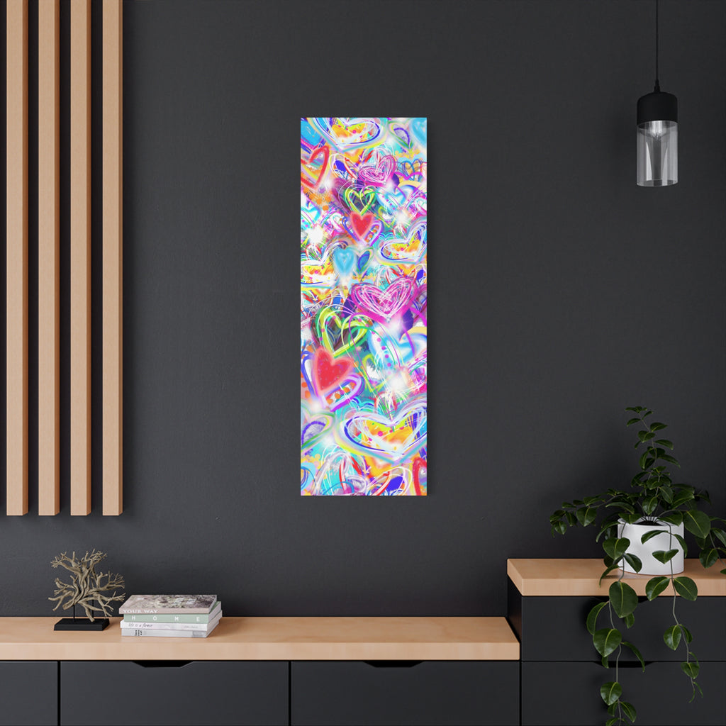 Colorful Heart Graffiti Matte Canvas