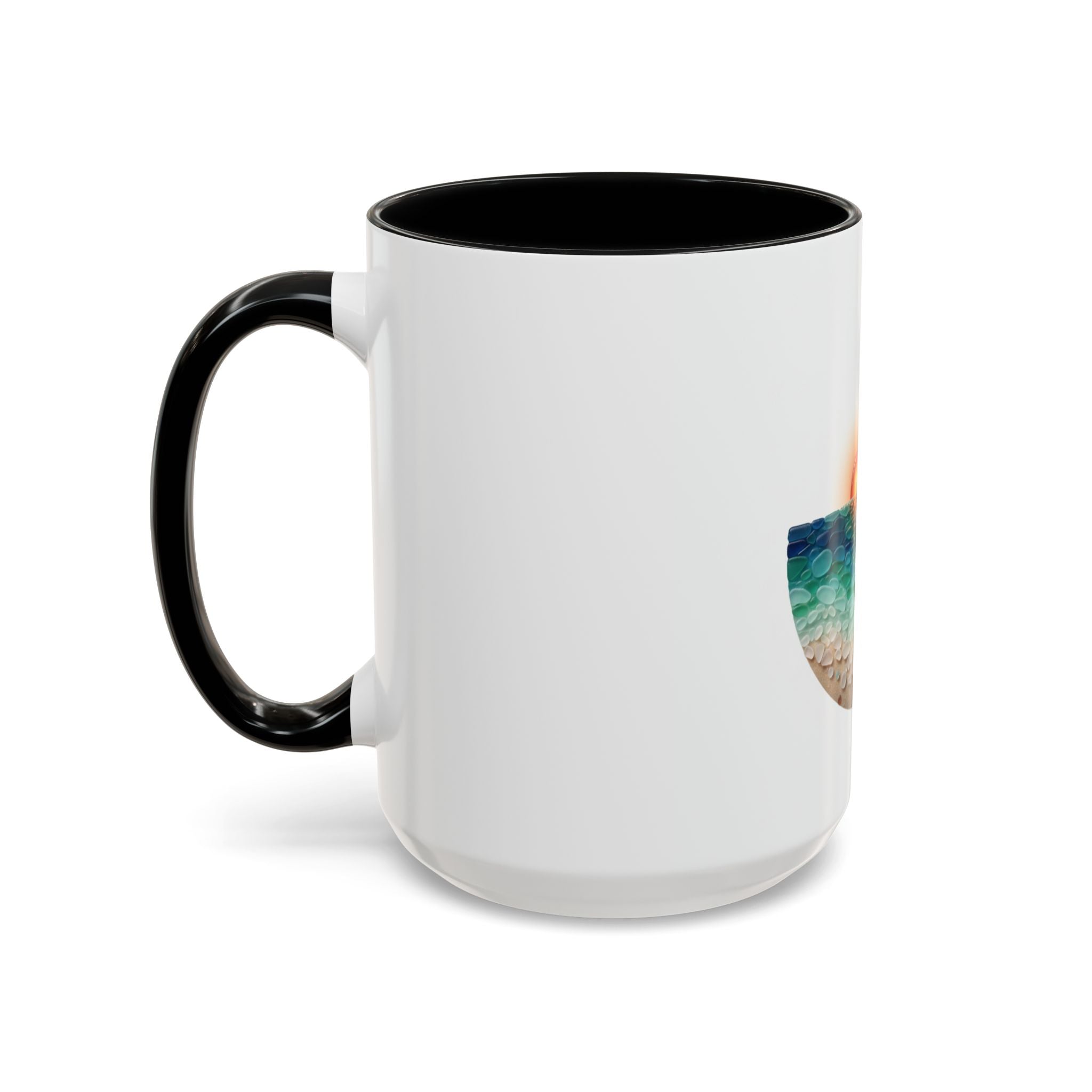 Sunset Beach Coffee Mug — Tropical Palm Ocean Sunrise Accent Mug (11/15oz)