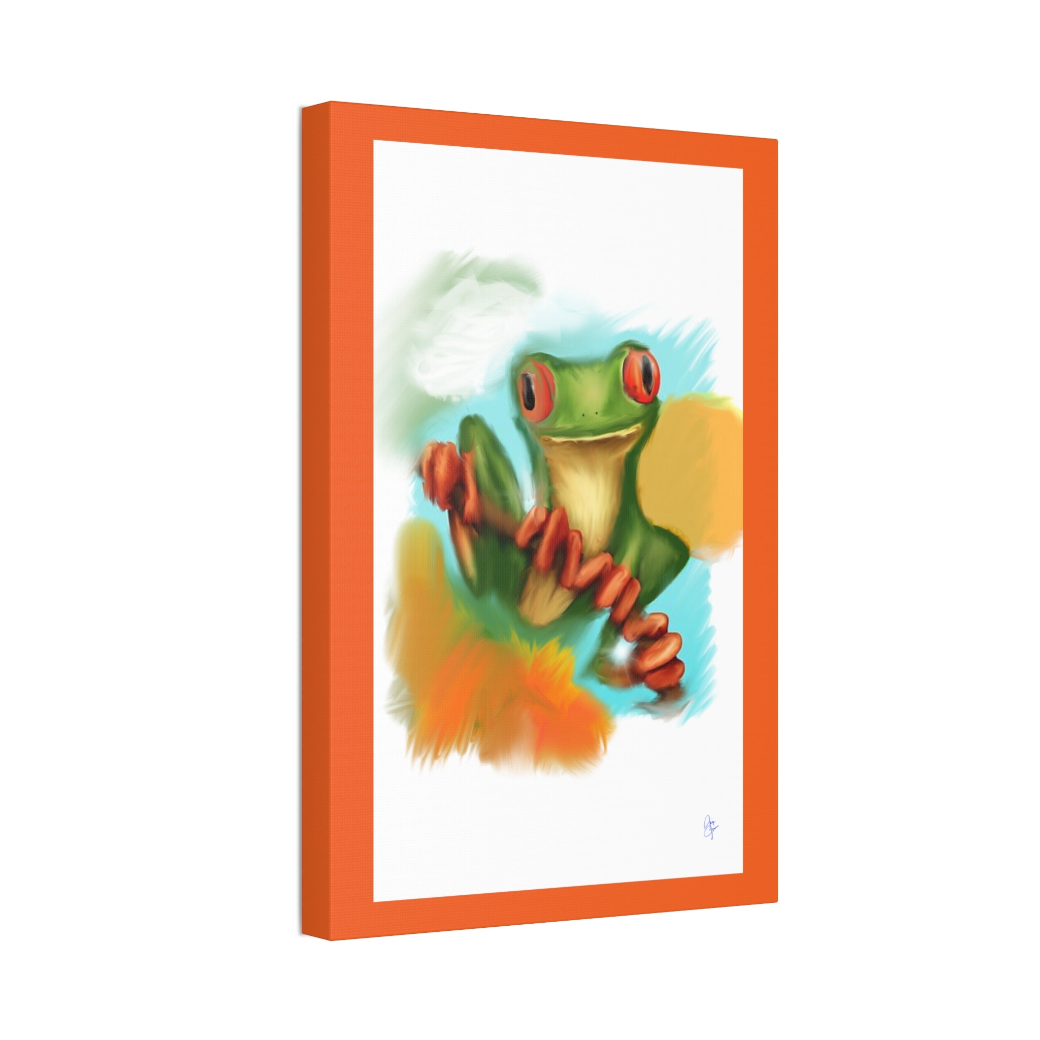 Red-Eyed Tree Frog Canvas Art – Colorful Tropical Wildlife Wall Decor, Stretched 1.5"
