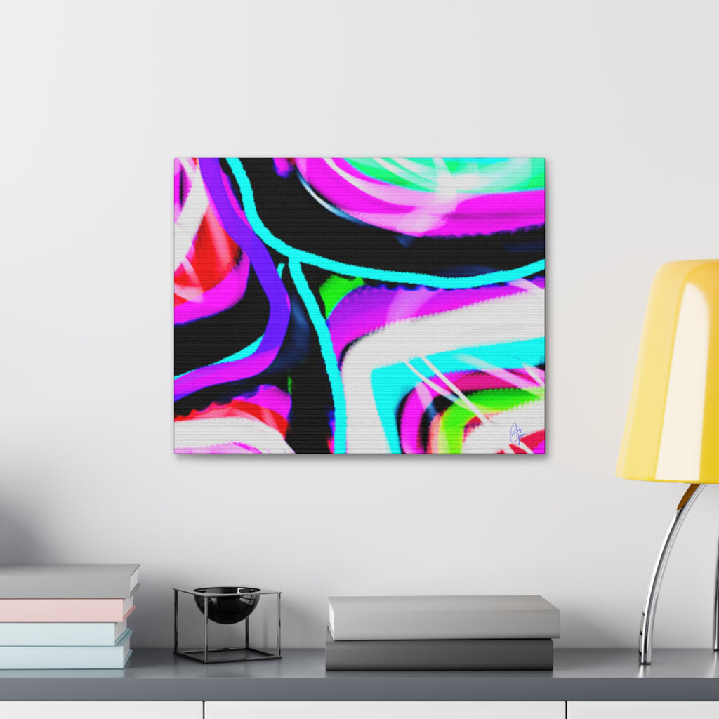 Abstract Neon Wave Canvas