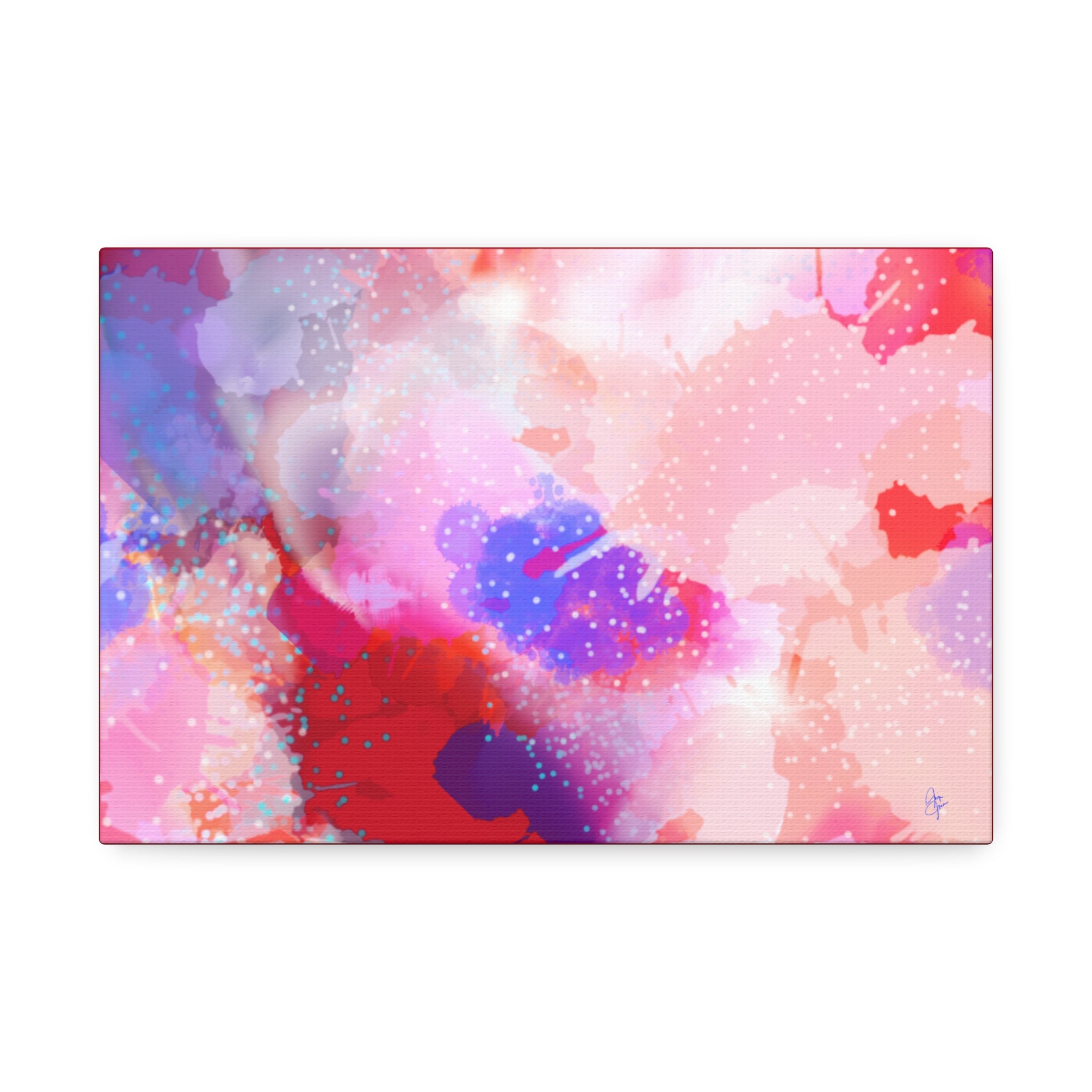 Abstract Pink Watercolor Canvas Wall Art - Stretched 1.5"