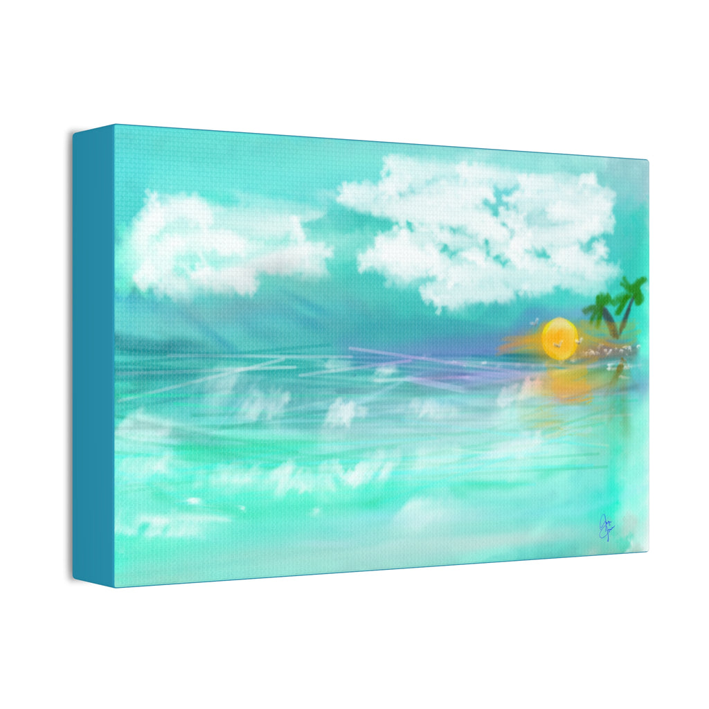 Tropical Sunset Beach Canvas — Stretched 1.5" Wall Art