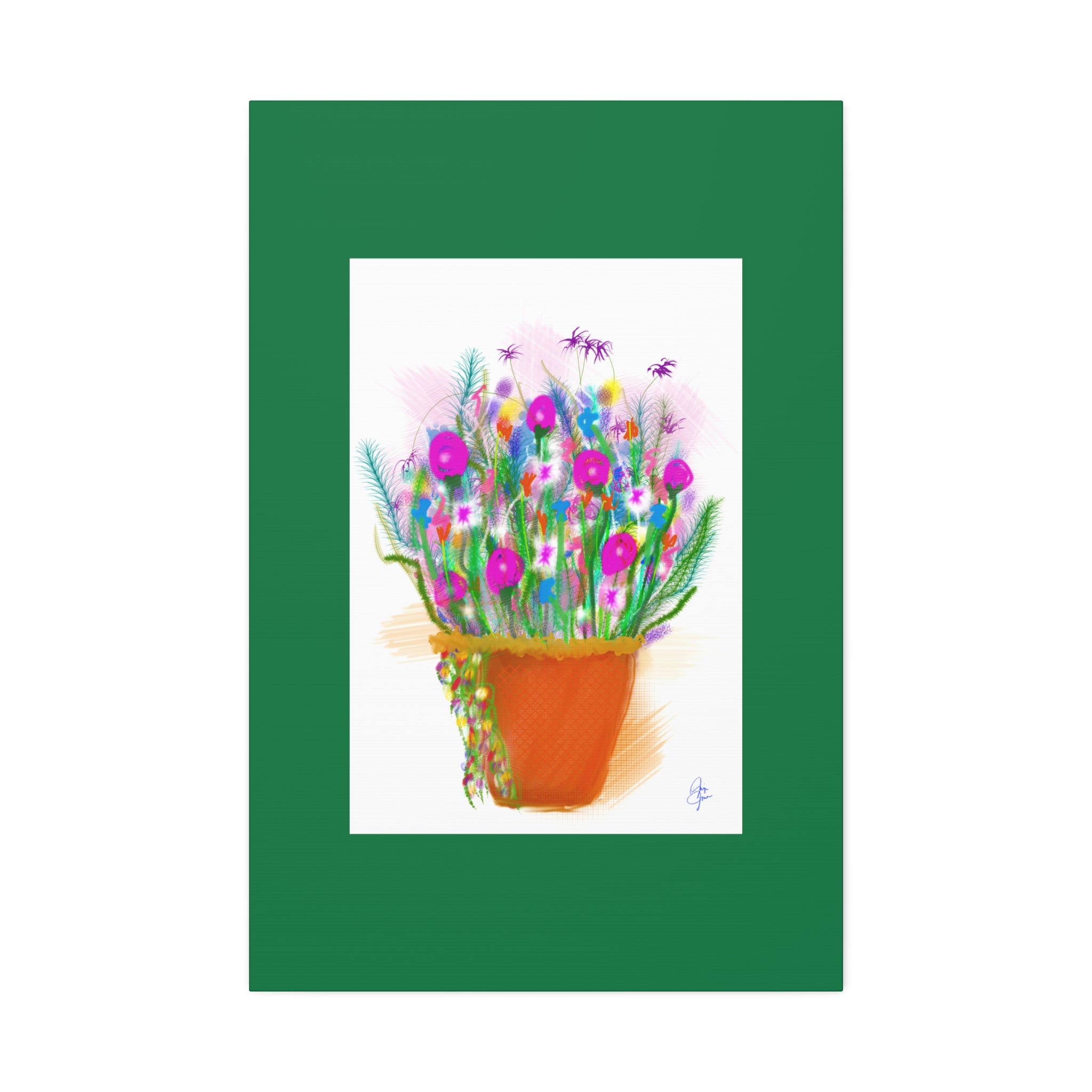 Flowers Brighten Your Day.  Stretched Canvas Wall Art — 1.5" Depth