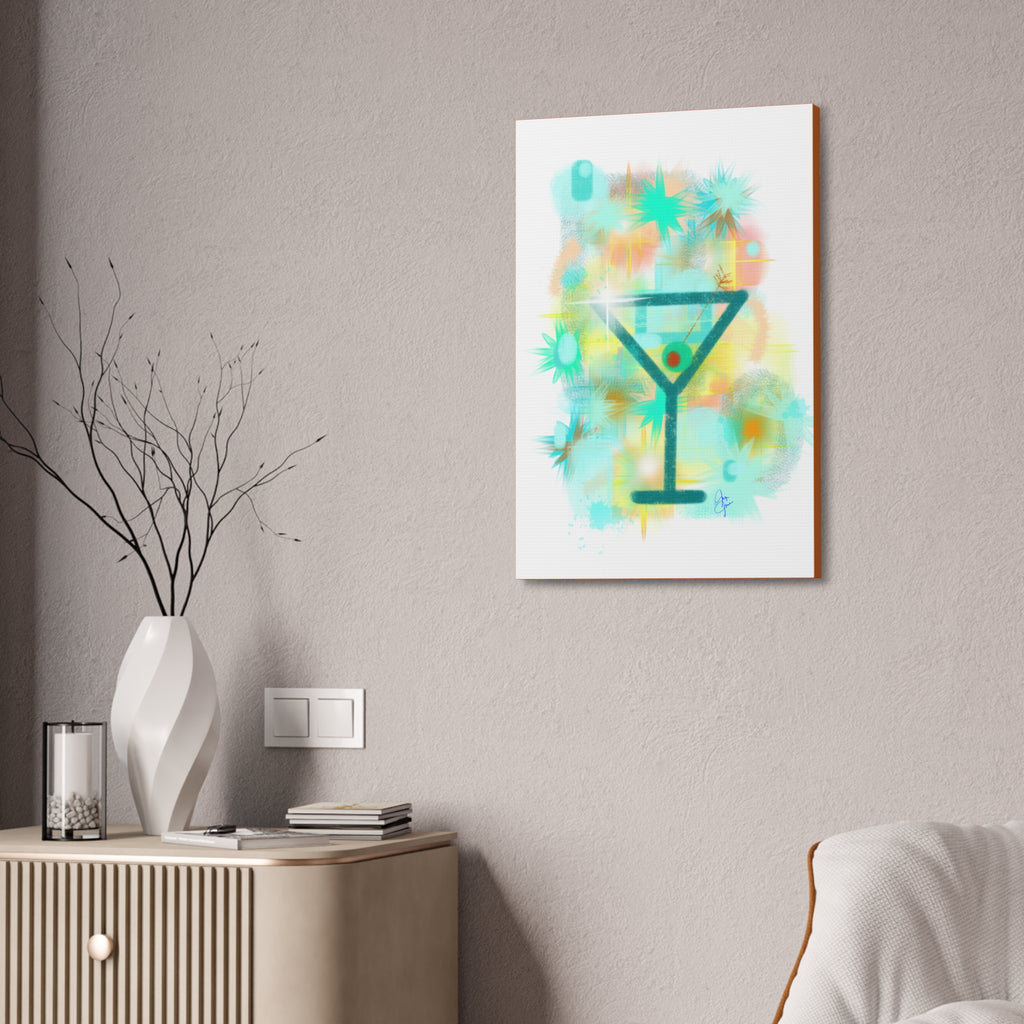 Martini Pop Art Canvas — Colorful Retro Cocktail Wall Art