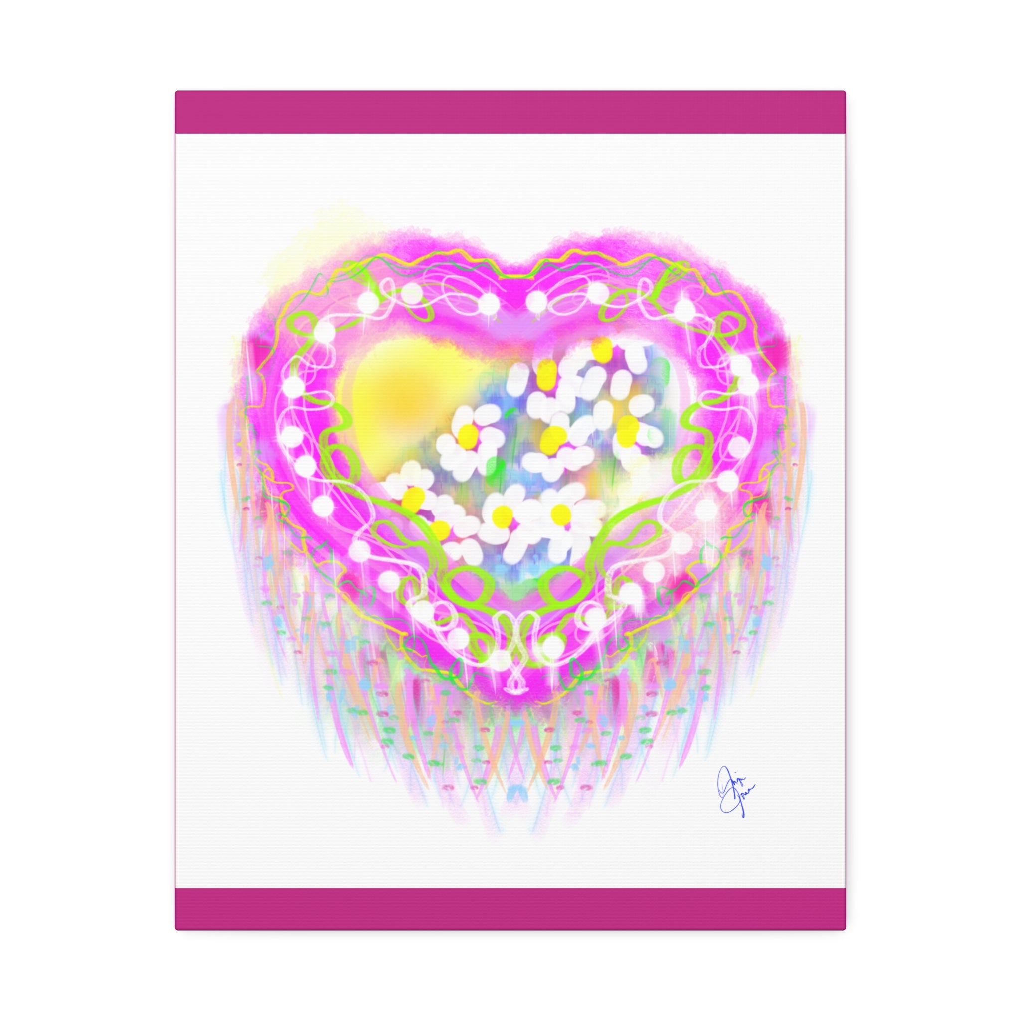 Daisy Burst Canvas Art — Bright Floral Stretched Canvas 1.5"