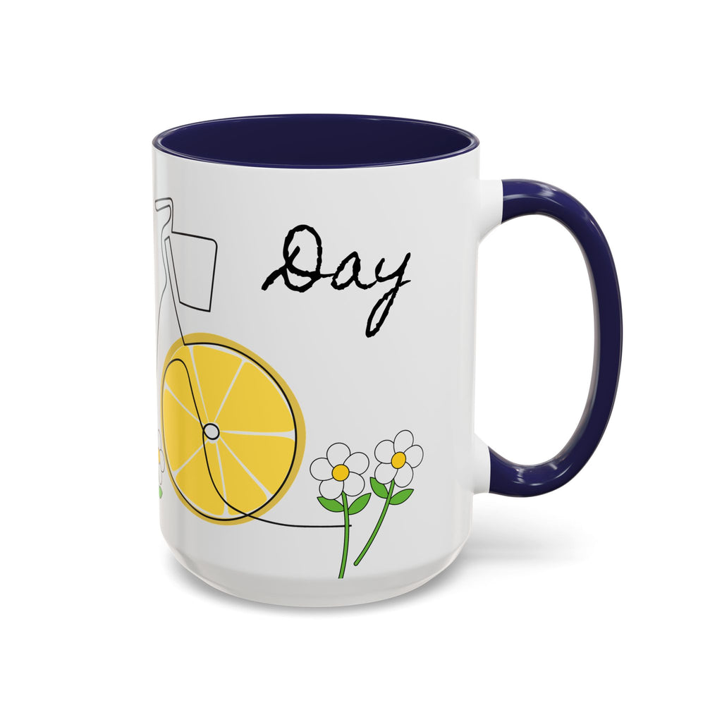 Lemon Bike Coffee Mug — 'Happy Day' Accent Ceramic Mug (11/15oz)