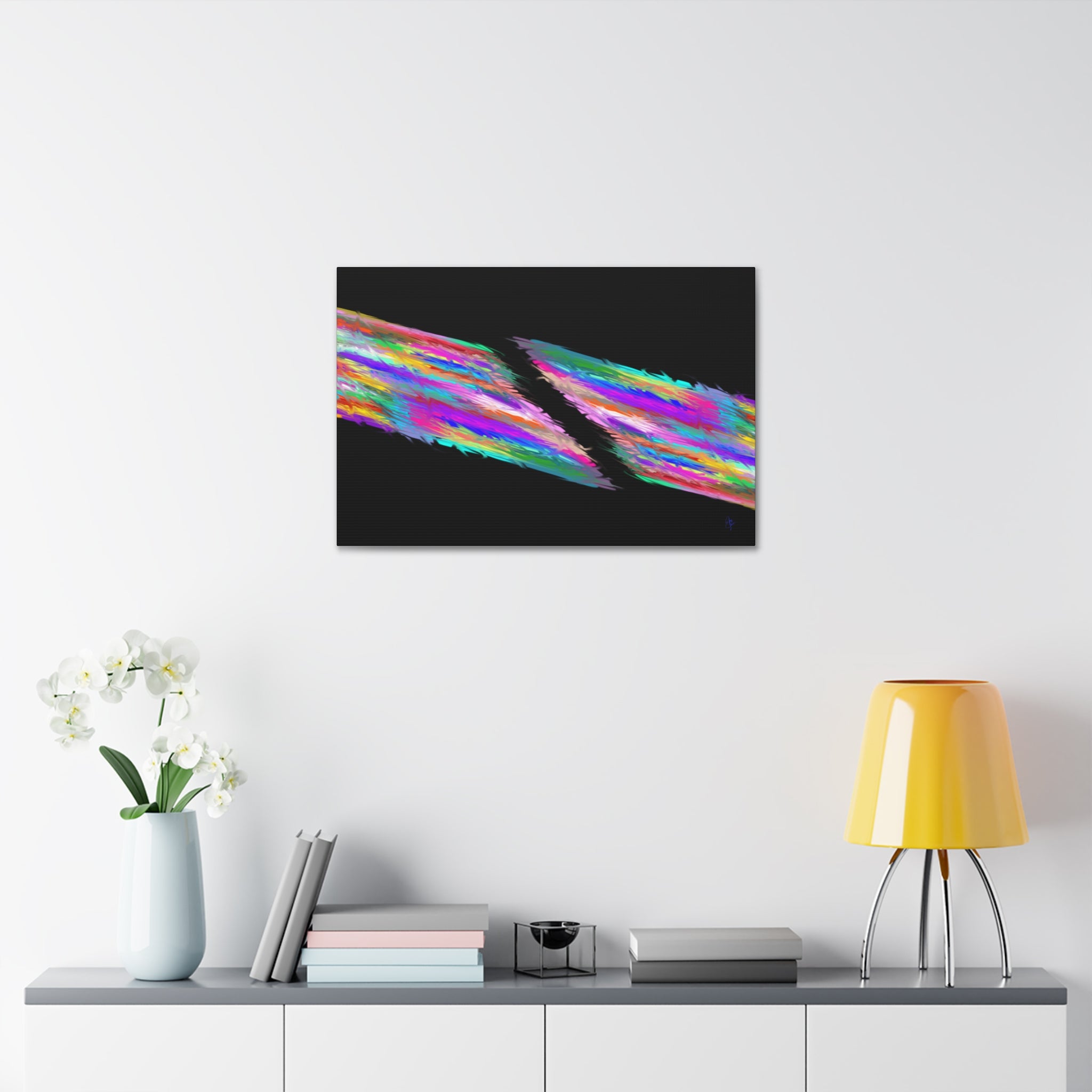 Abstract Rainbow Streak Canvas