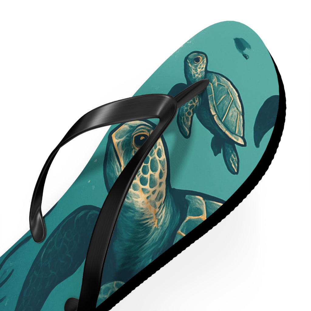 Turtle Print Flip Flops for Beach Lovers