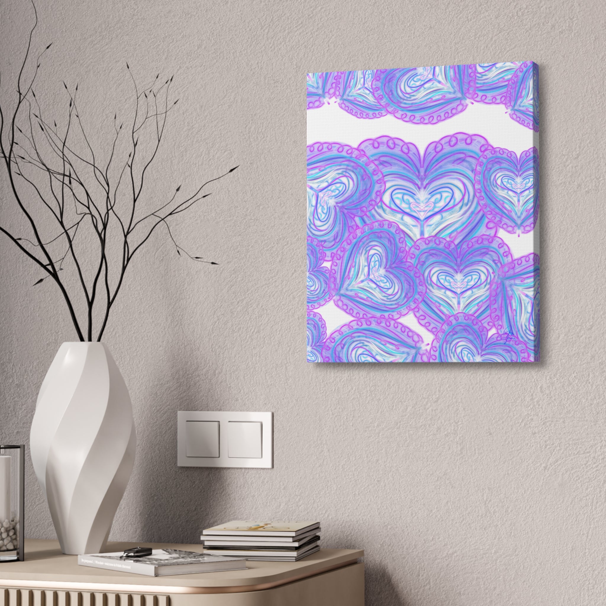 Pastel Heart Swirl Canvas Print — Stretched 1.5"