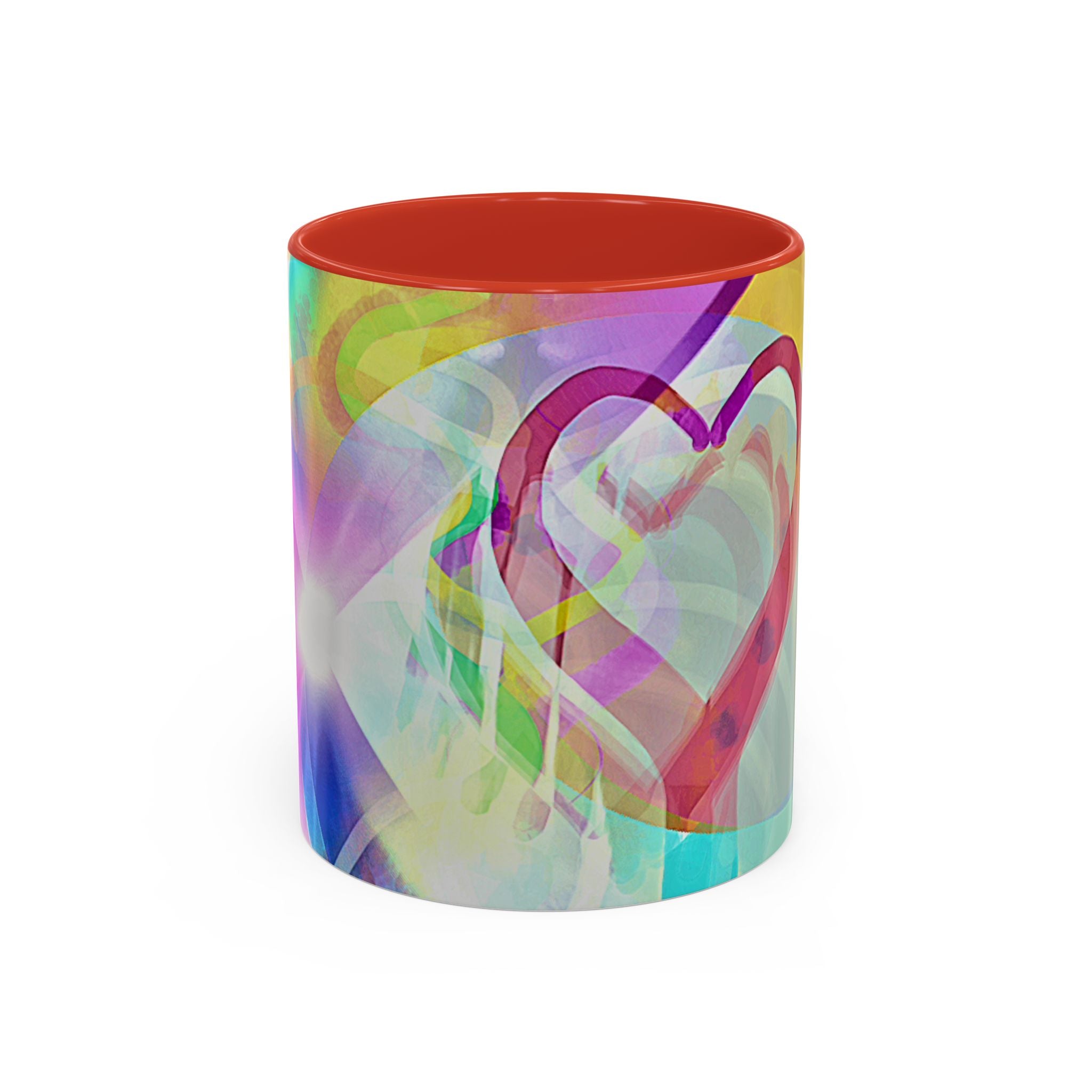 Colorful Heart Coffee Mug – Vibrant Abstract Love Accent Mug (11/15oz)