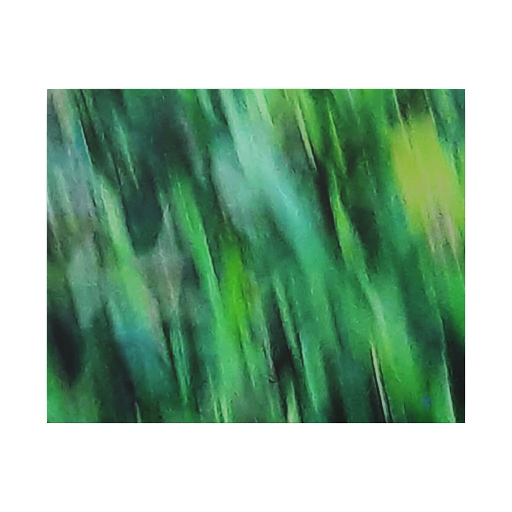 Green Abstract Blur Canvas Wall Art — Vibrant Nature-Inspired Matte Print