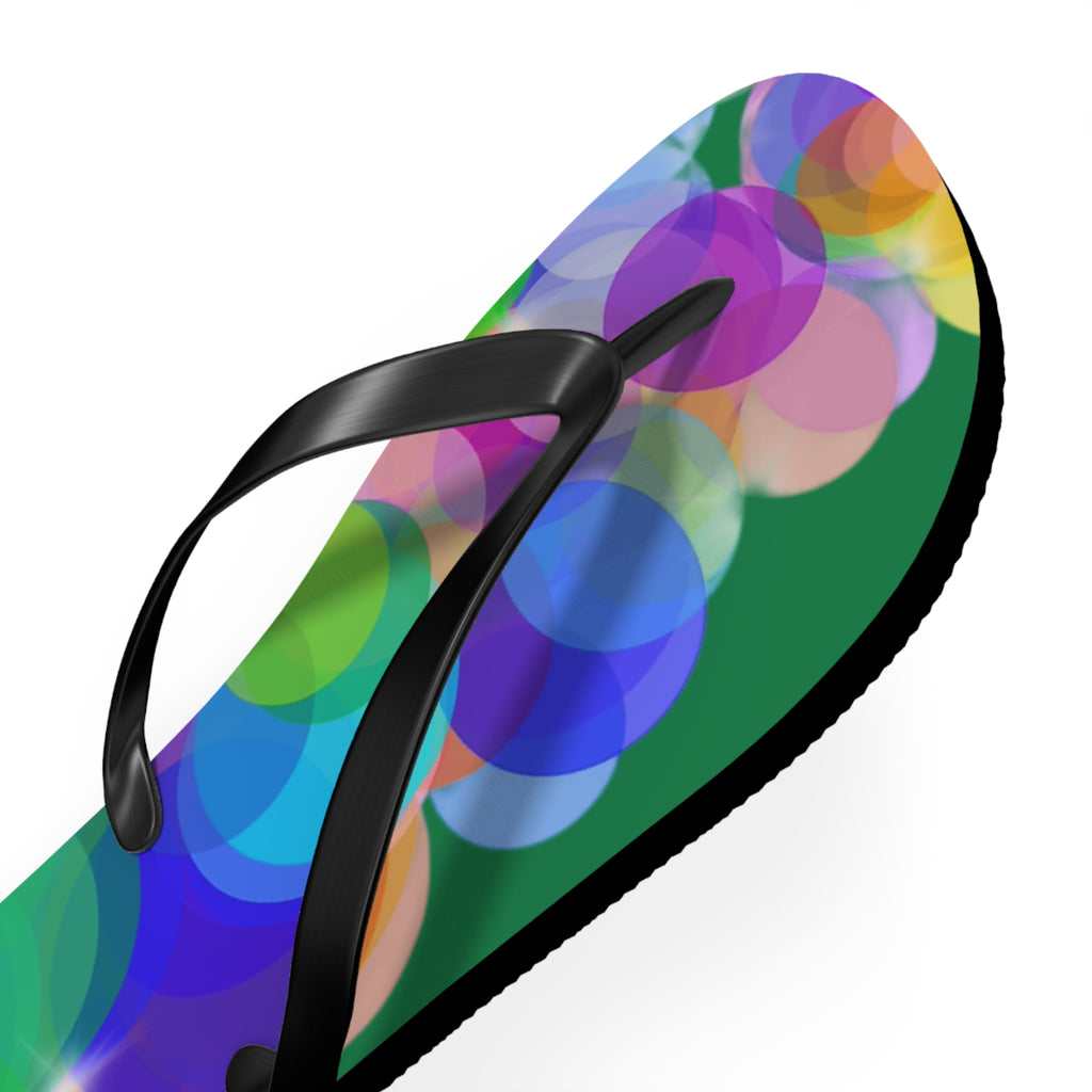 Flip Flops — Colorful Bokeh Circle Pattern Summer Sandals