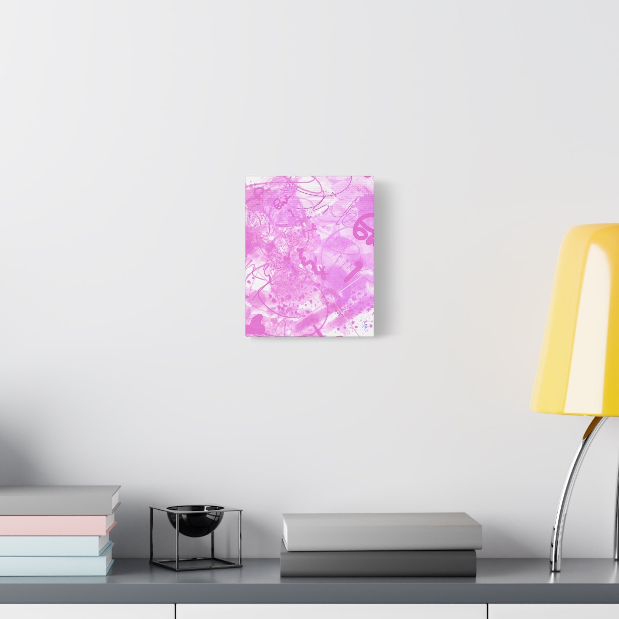 Pink Abstract Graffiti Matte Canvas