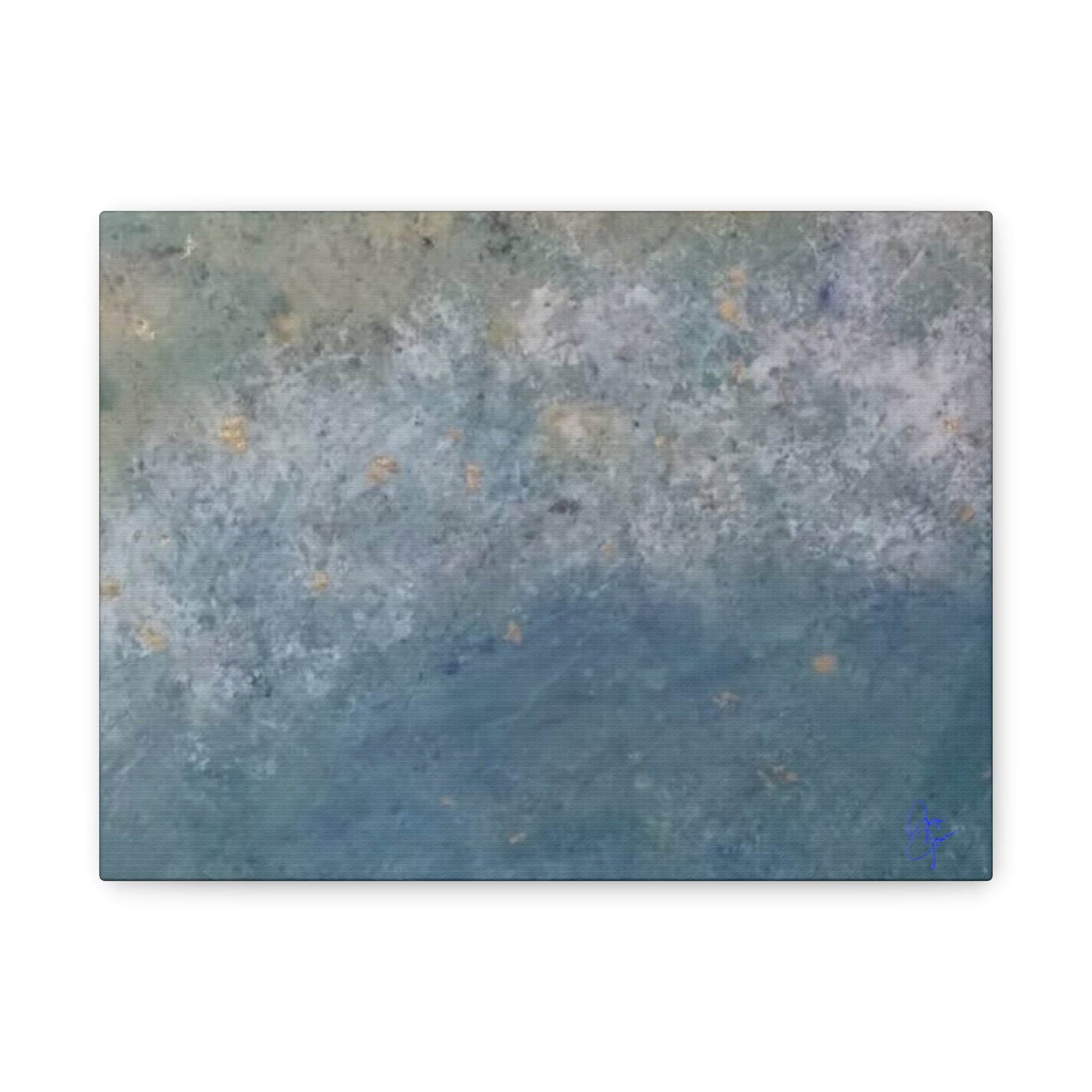 Abstract Ocean Blue Matte Canvas Print — Textured Coastal Wall Art, Stretched 1.25"