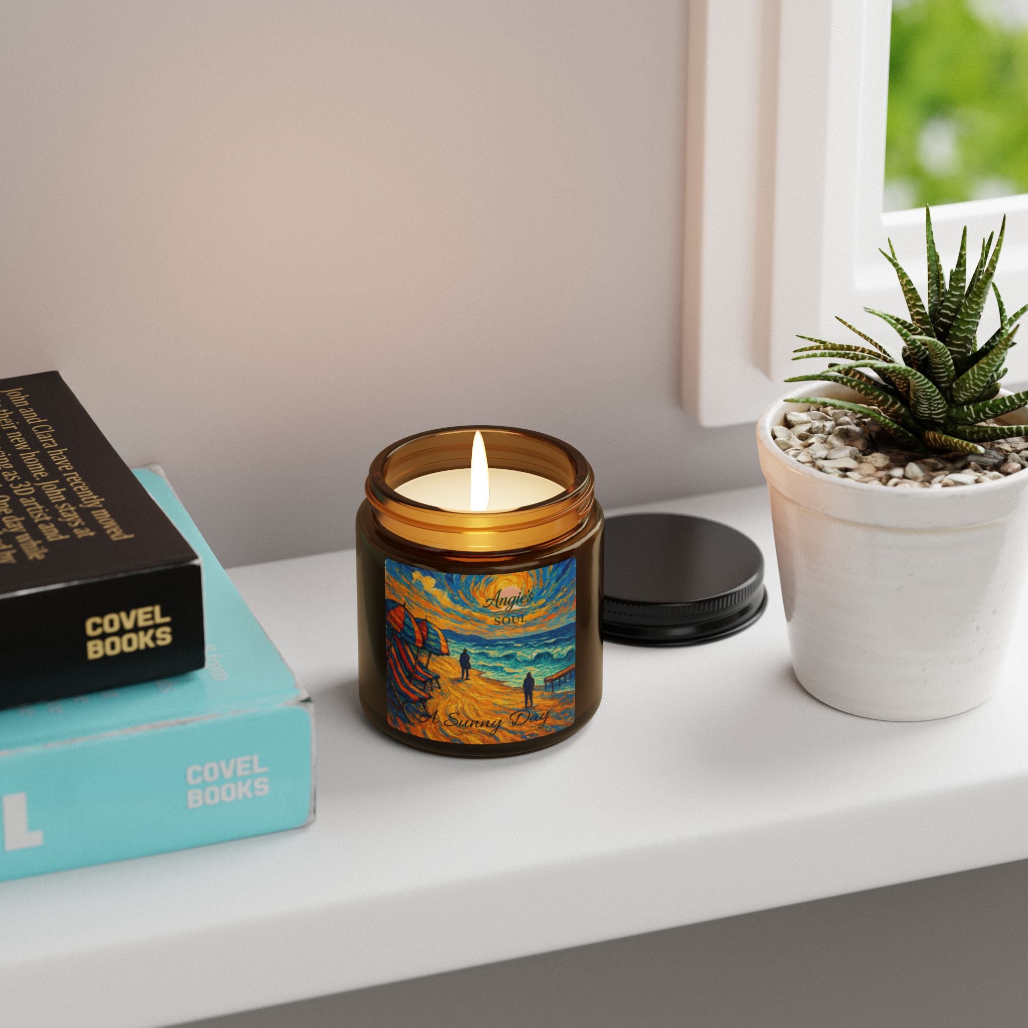 Sunny Beach Scented Soy Candle — Amber Jar (Multi-Size)