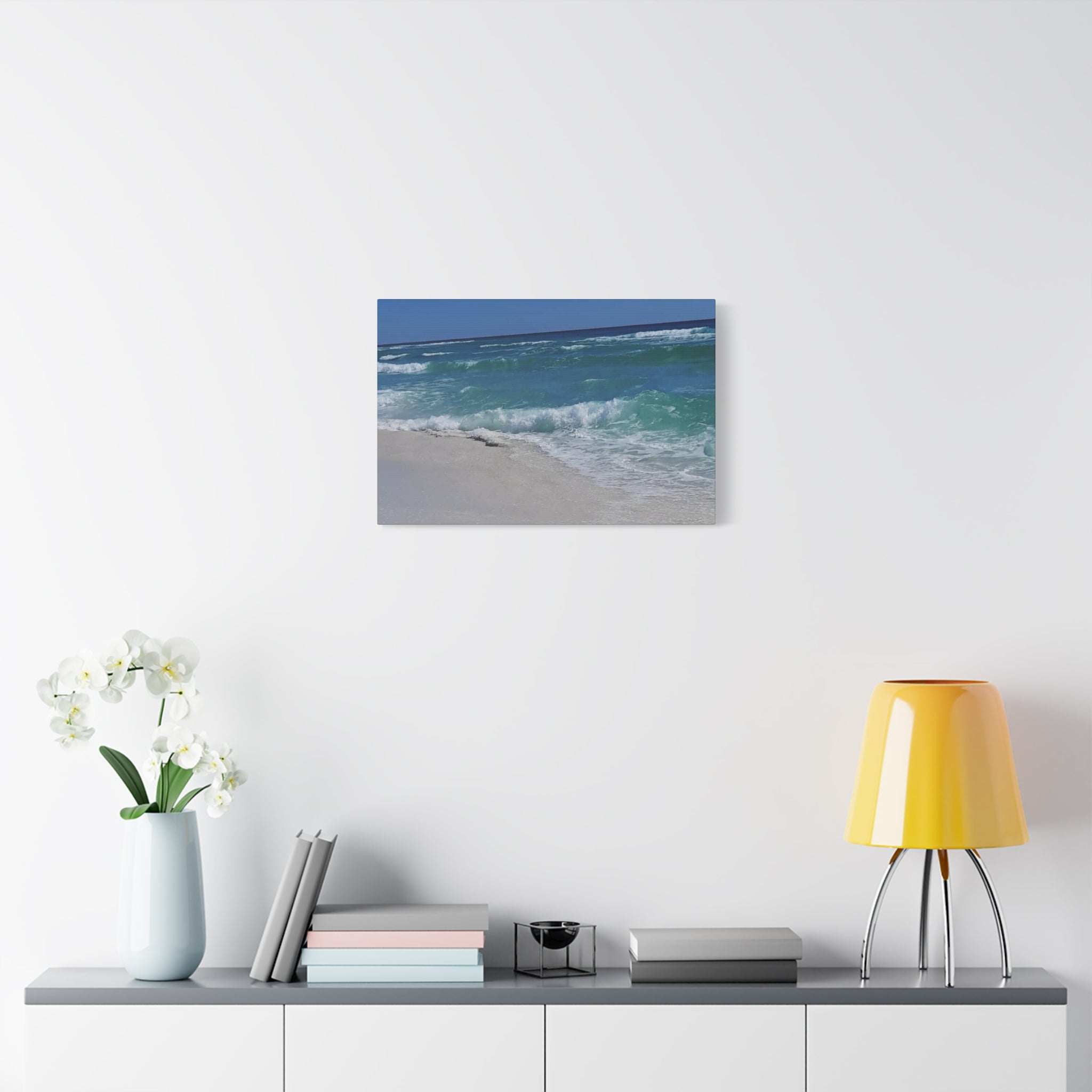 Seaside Waves Matte Canvas Print — Stretched Beach Wall Art