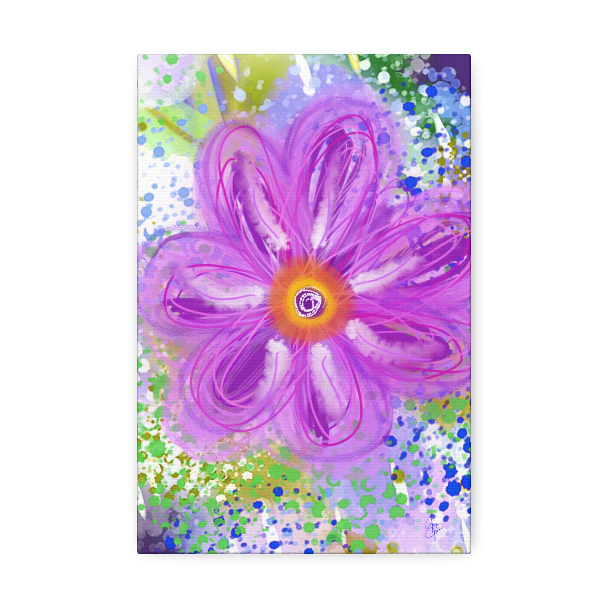 Purple Bloom Floral Canvas - Stretched 1.5" Wall Art