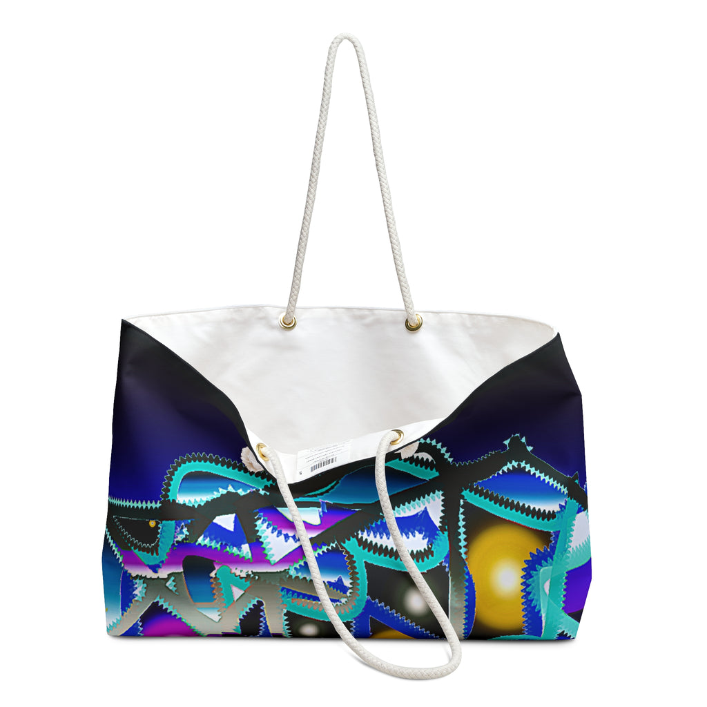Neon Graffiti Weekender Bag — Colorful Urban Travel Tote