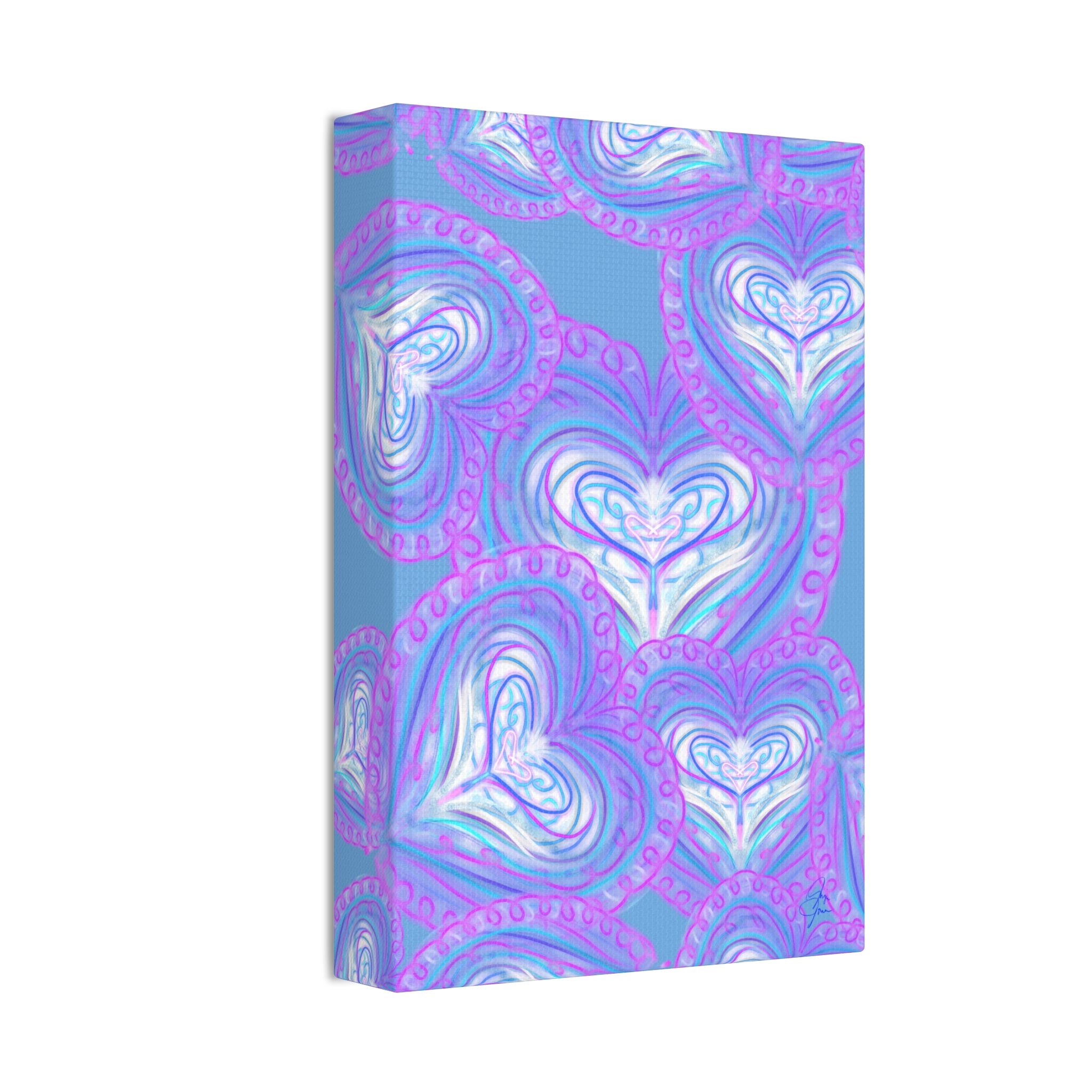 Pastel Heart Swirl Canvas Print — Stretched 1.5"