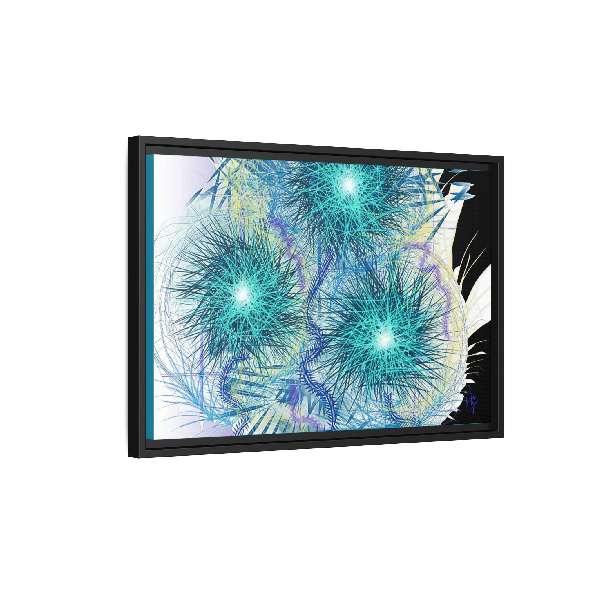 Dandelion Abstract Print Matte Canvas Framed Wall Art