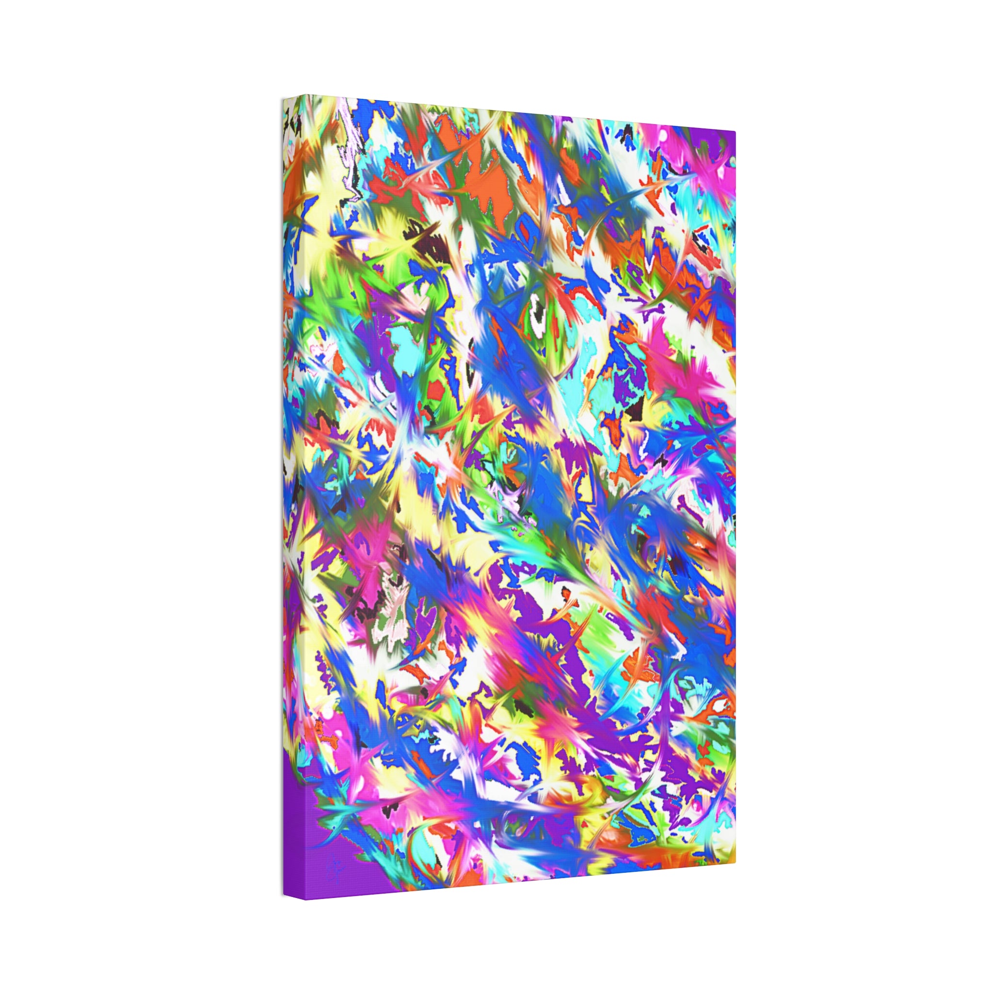 Abstract Rainbow Splash Canvas Print — Colorful Stretched Wall Art (1.5" Edge)