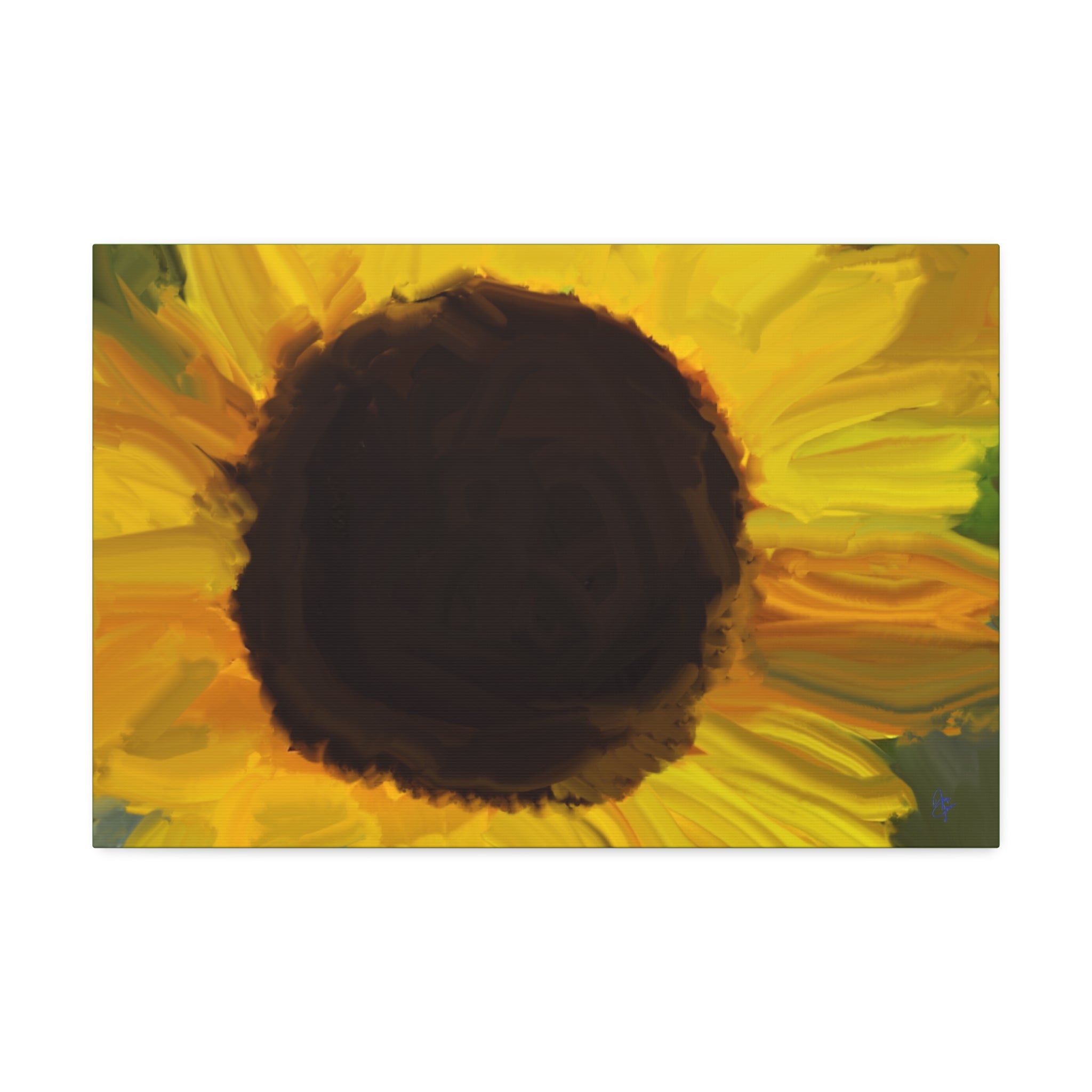 Sunflower Close-Up Canvas Stretched Wall Art