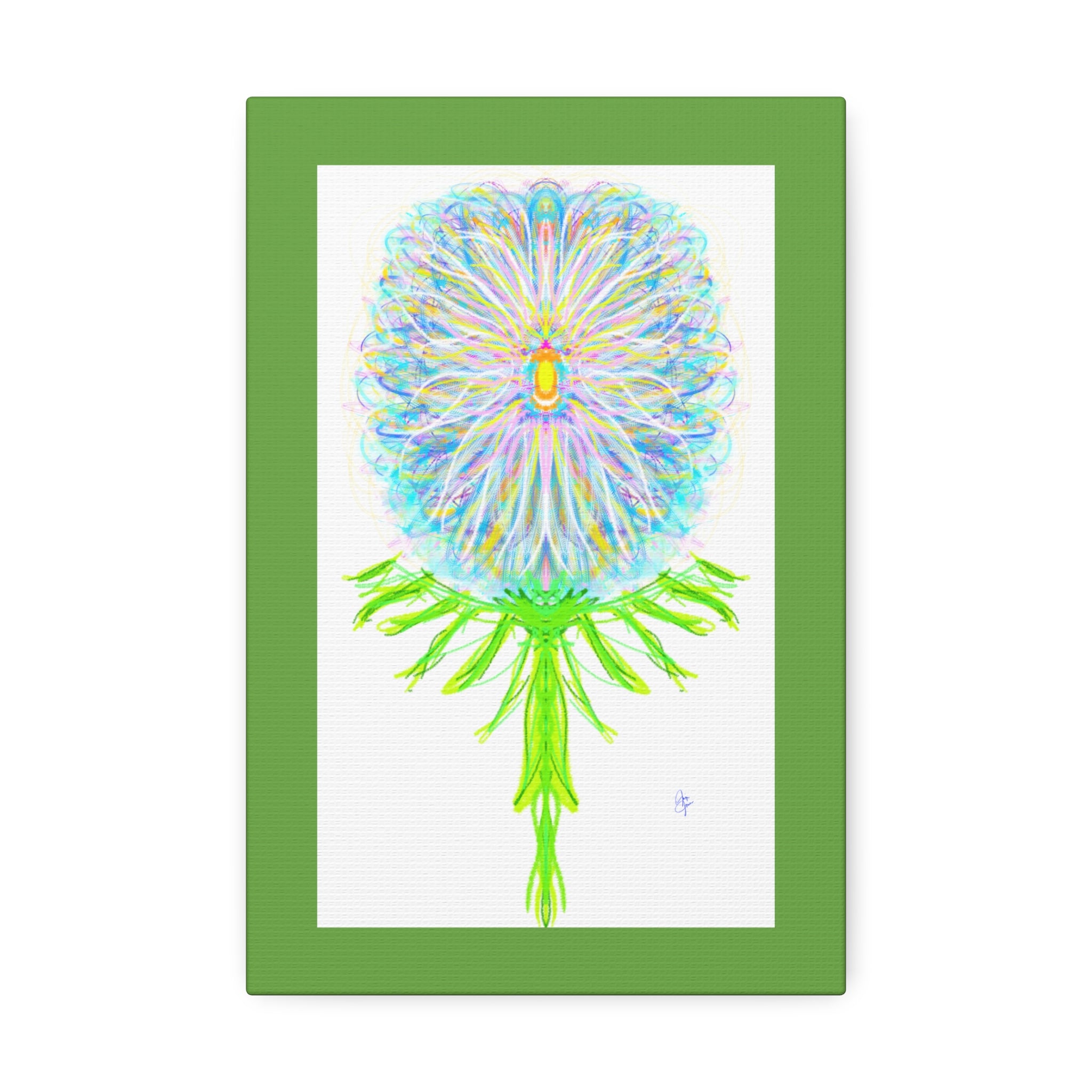 Pastel Floral Canvas Print — Abstract Dandelion Wall Art (Stretched 1.5")
