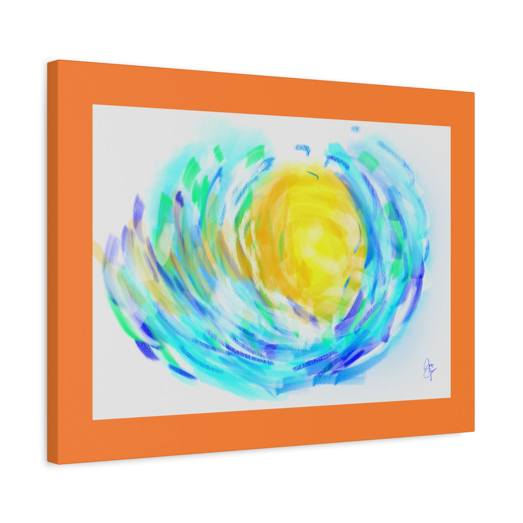 Abstract Sunburst Canvas Art — Vibrant Swirl Matte Stretched Canvas