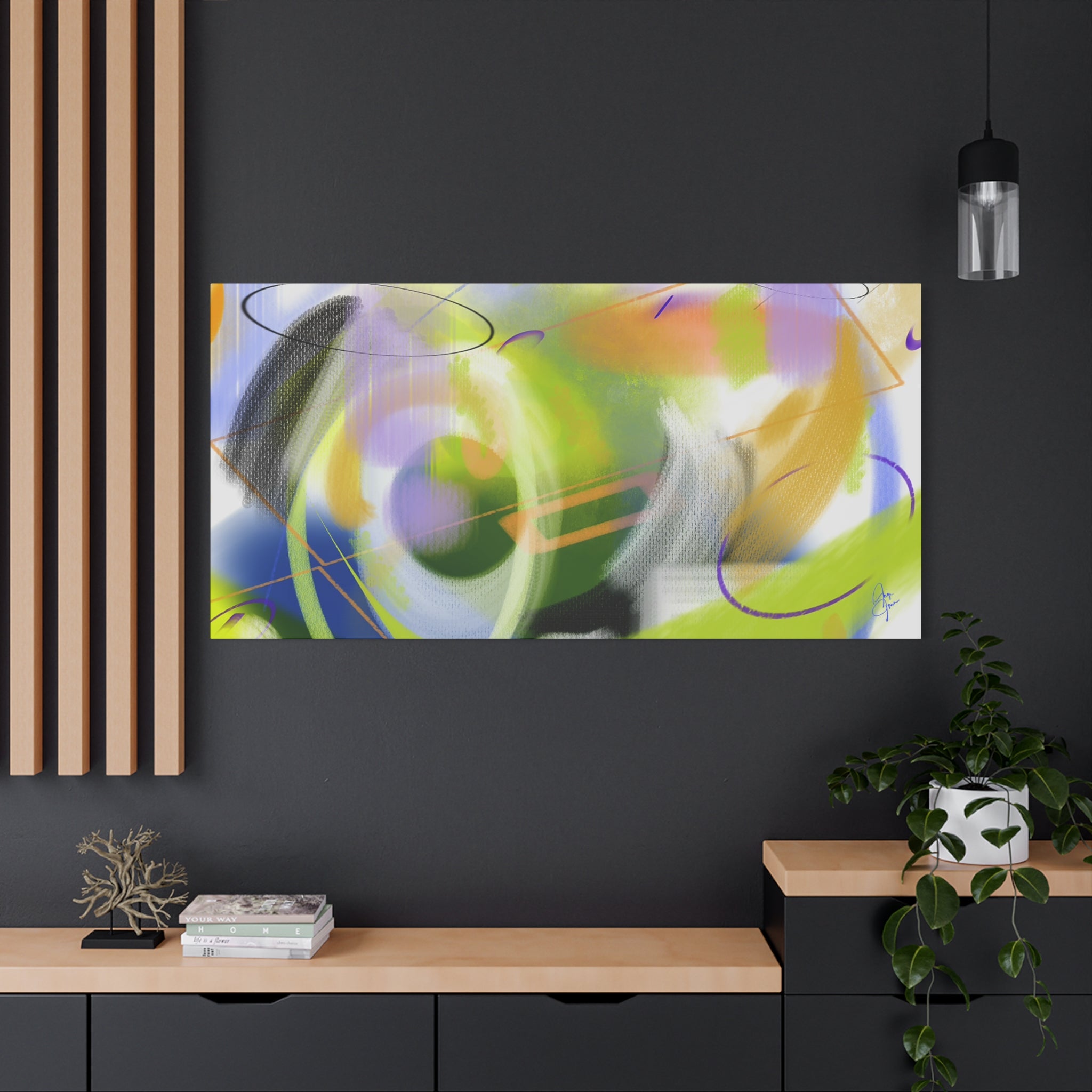 Abstract Color Swirl Matte Canvas Print — Modern Stretched Wall Art