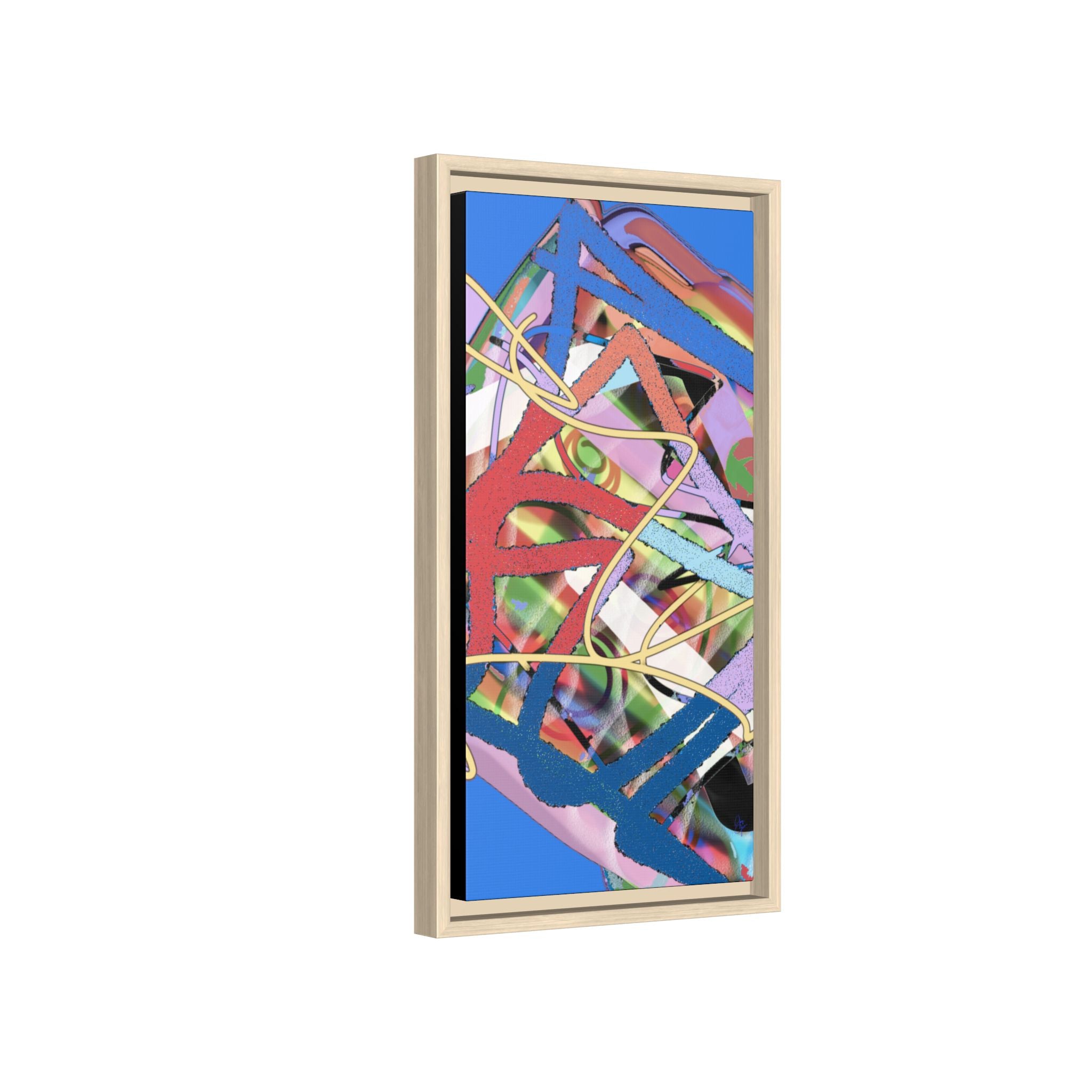 Abstract Multi‑Color Framed Canvas Art – Vibrant Modern Wall Decor