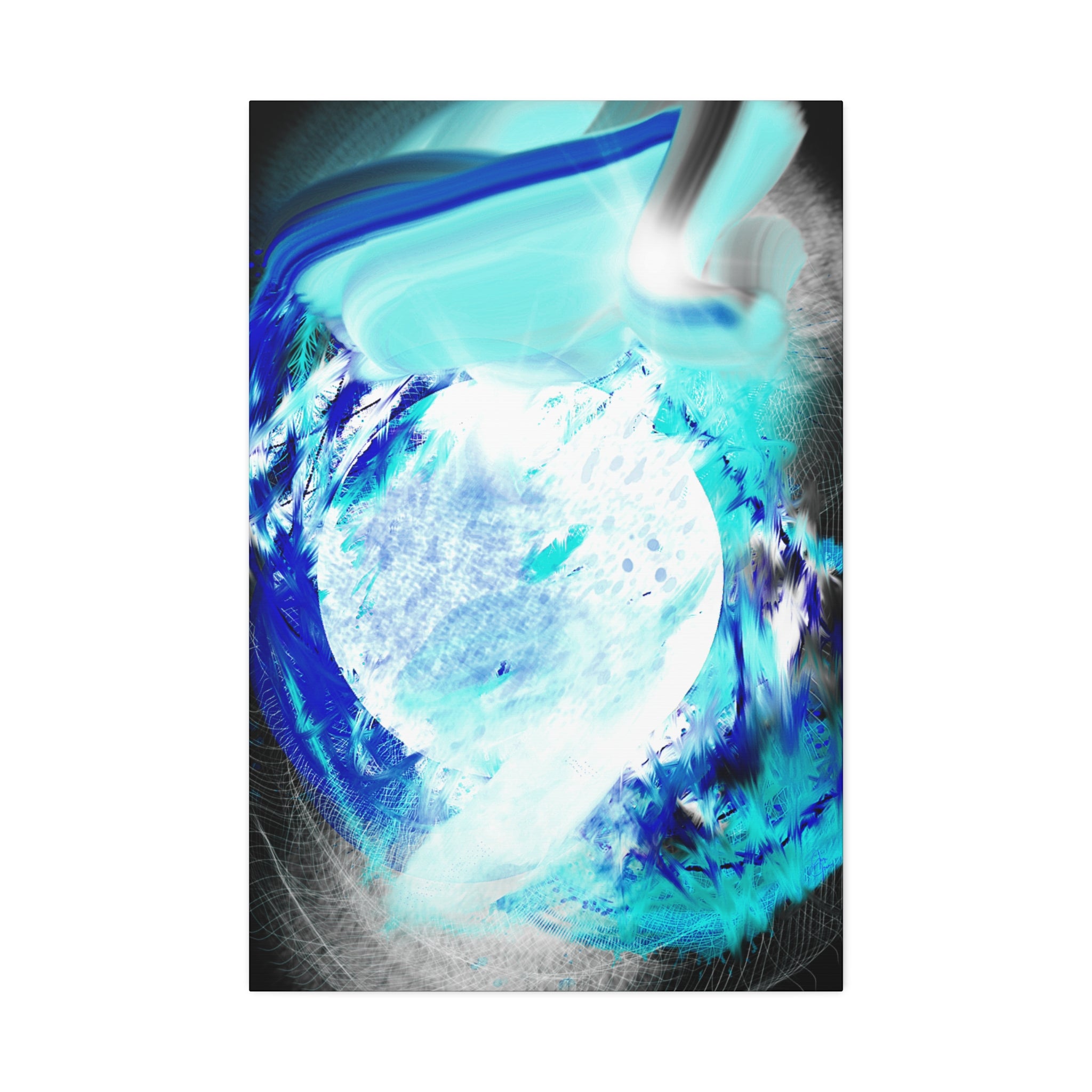 Abstract Blue Moon Canvas Print — Stretched 1.5" Wall Art