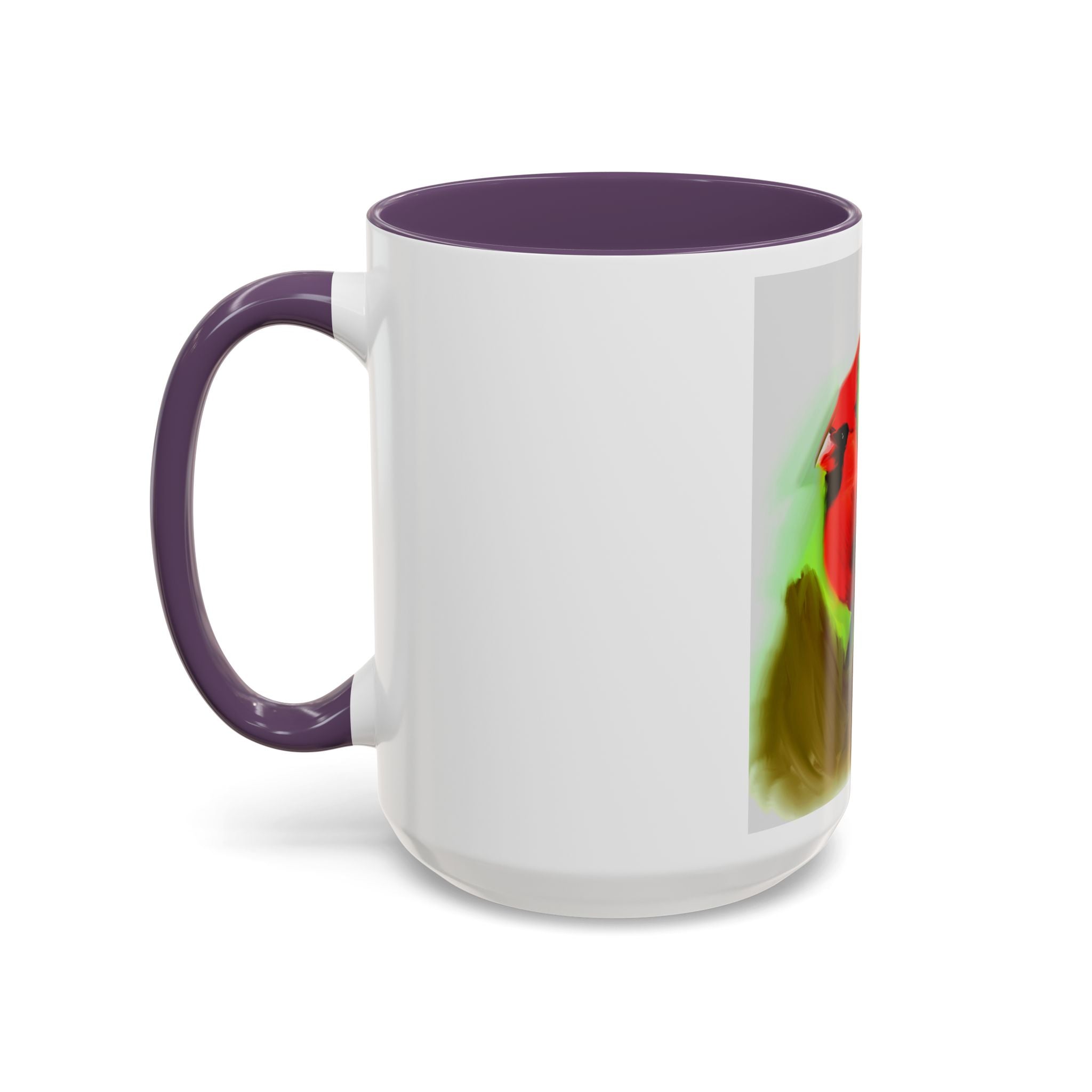 Cardinal Bird Accent Coffee Mug — Red Cardinal Sunrise Art Ceramic Mug (11/15 oz)