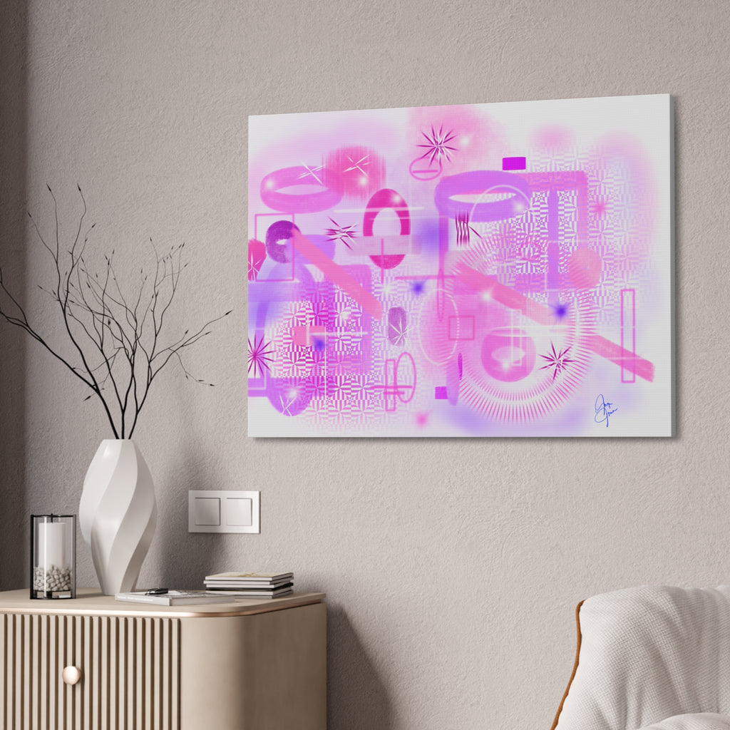 Abstract Pink Dream Canvas Wall Art — Modern Pastel Geometric Print
