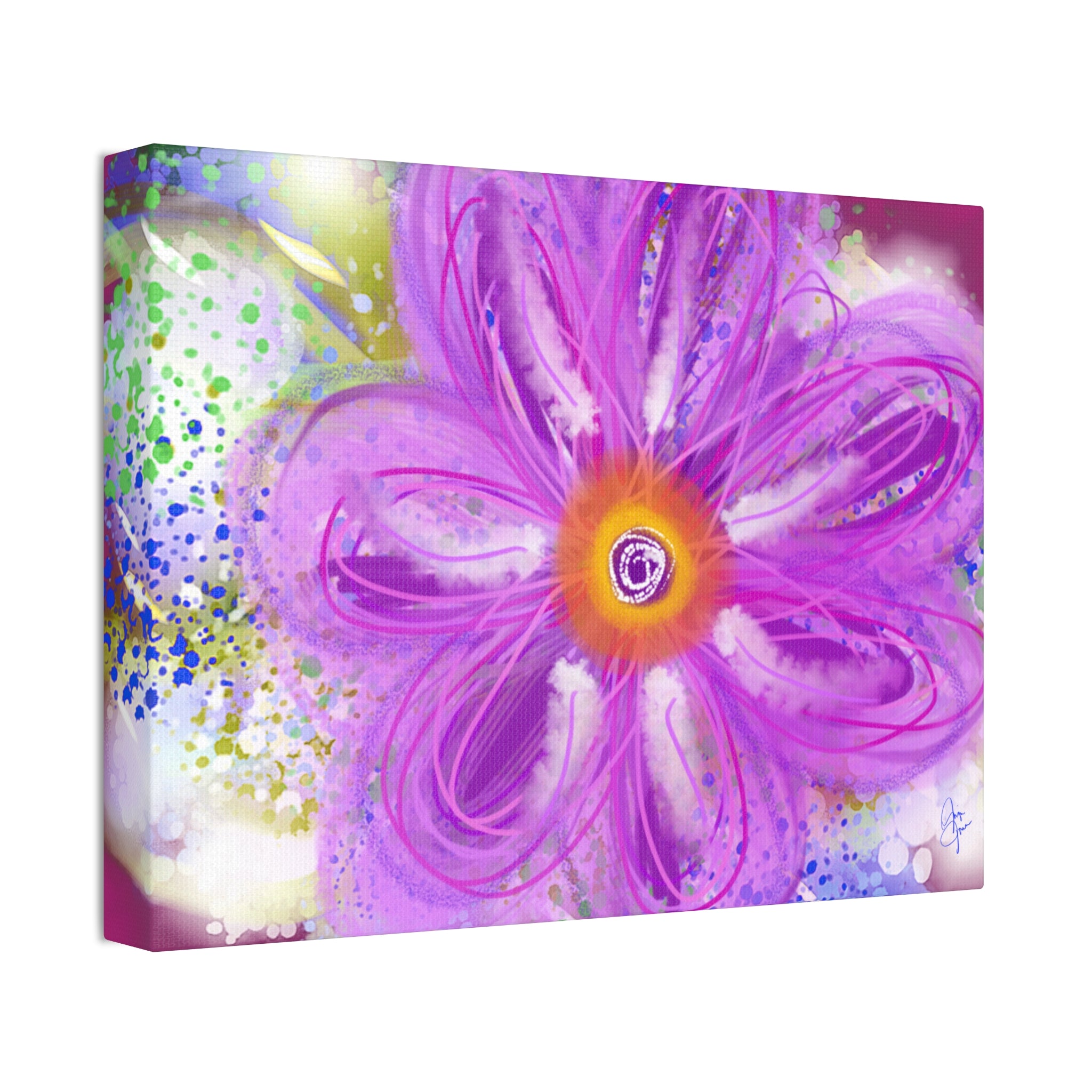 Purple Bloom Floral Canvas - Stretched 1.5" Wall Art