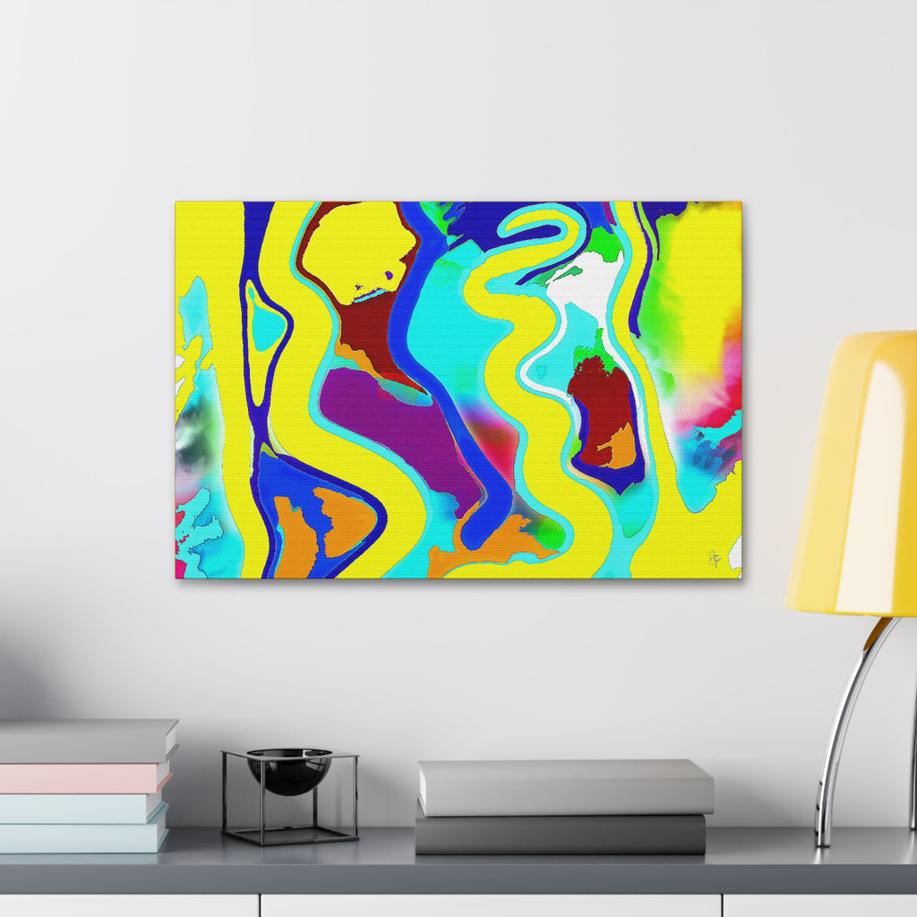 Abstract Neon Wave Canvas Art — Vibrant Stretched 1.5" Wall Decor