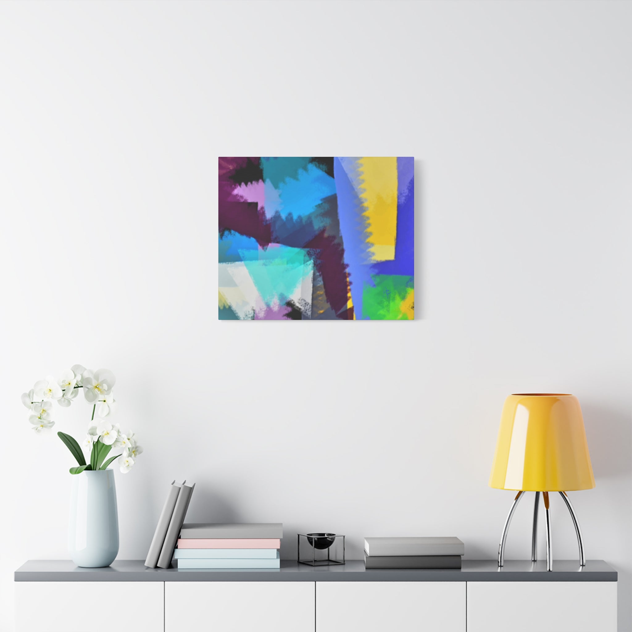 Abstract Color Burst Canvas Print — Vibrant Geometric Wall Art