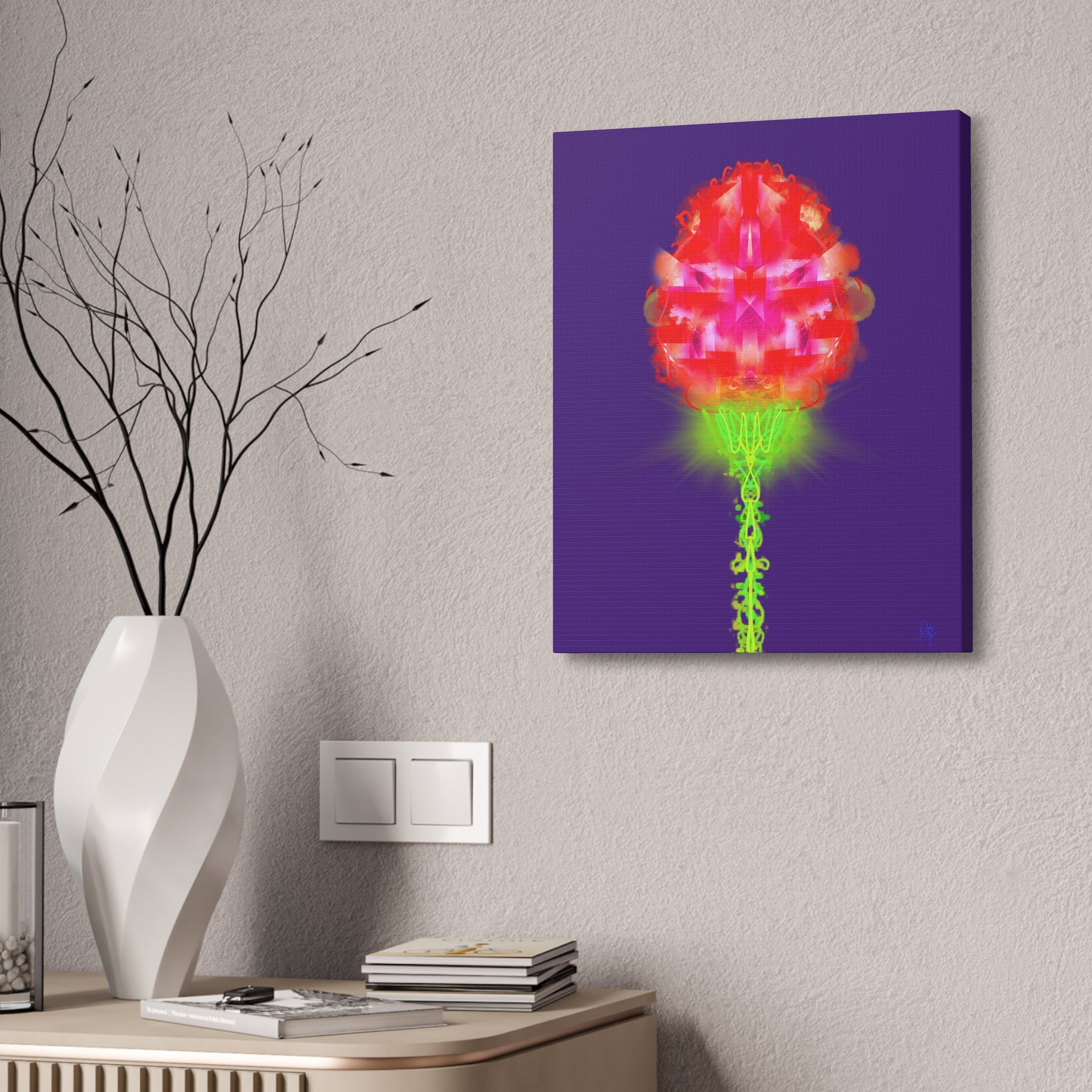 Single Rose Canvas Stretched 1.5" — Rose Wall Art
